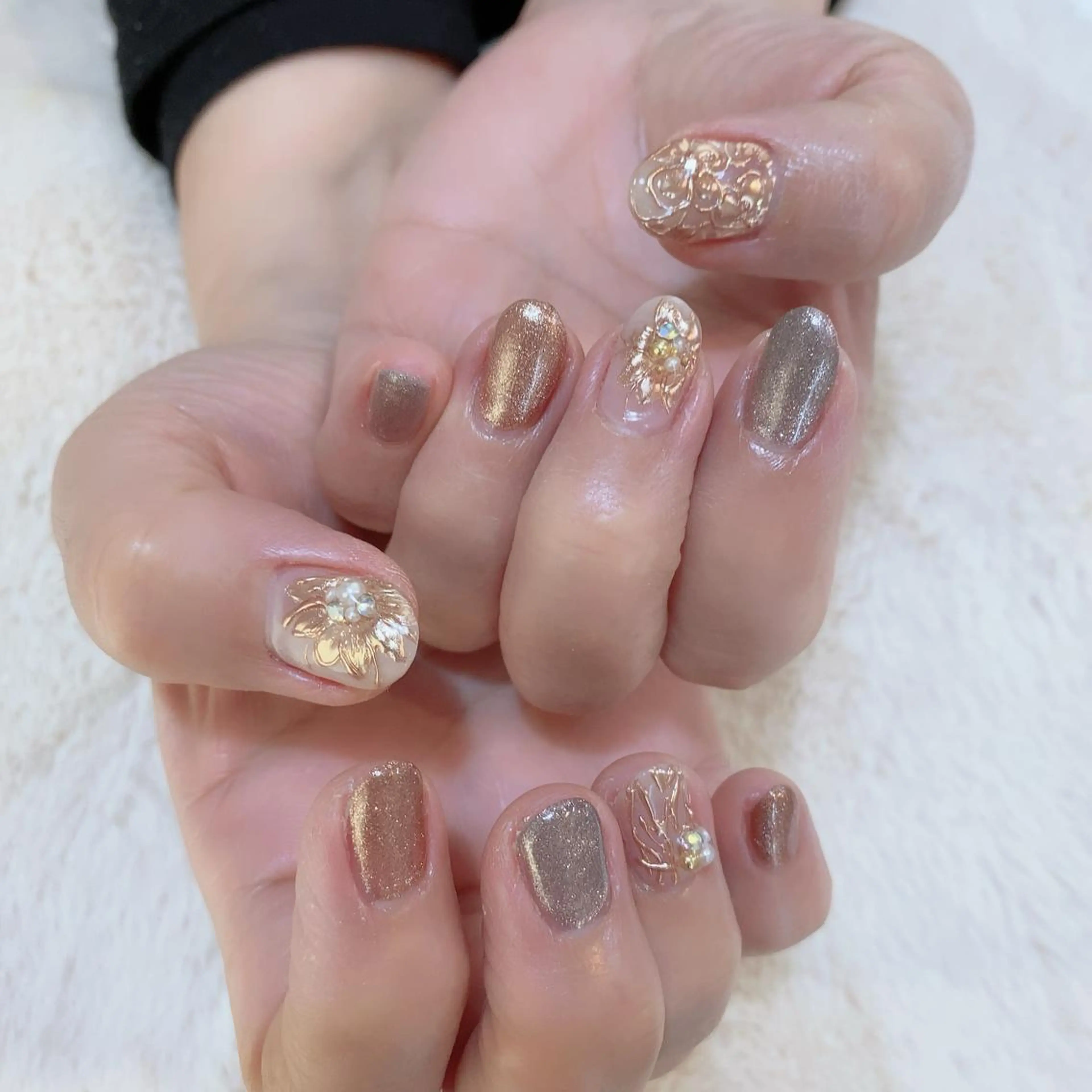 ネイル アートネイル フラワーネイル ミラーネイル YAS 青柳 安代のネイルデザイン