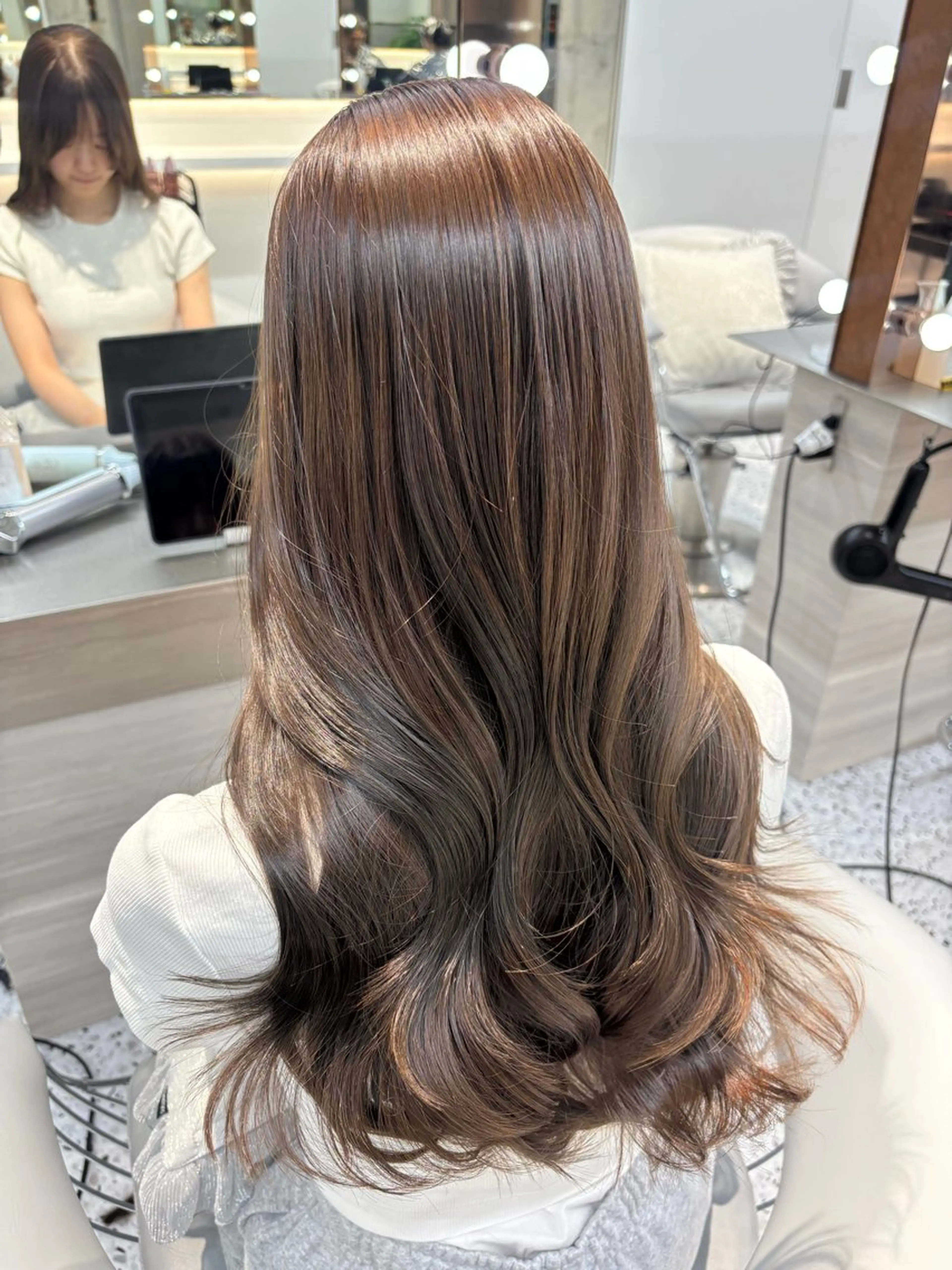 ロング カラー ブリーチ ブラウンカラー 透明感カラー ブリーチなしカラー カット ヘアカラー トリートメント 🍒ブリーチなしカラ ー／Sakura🍒のヘアスタイル
