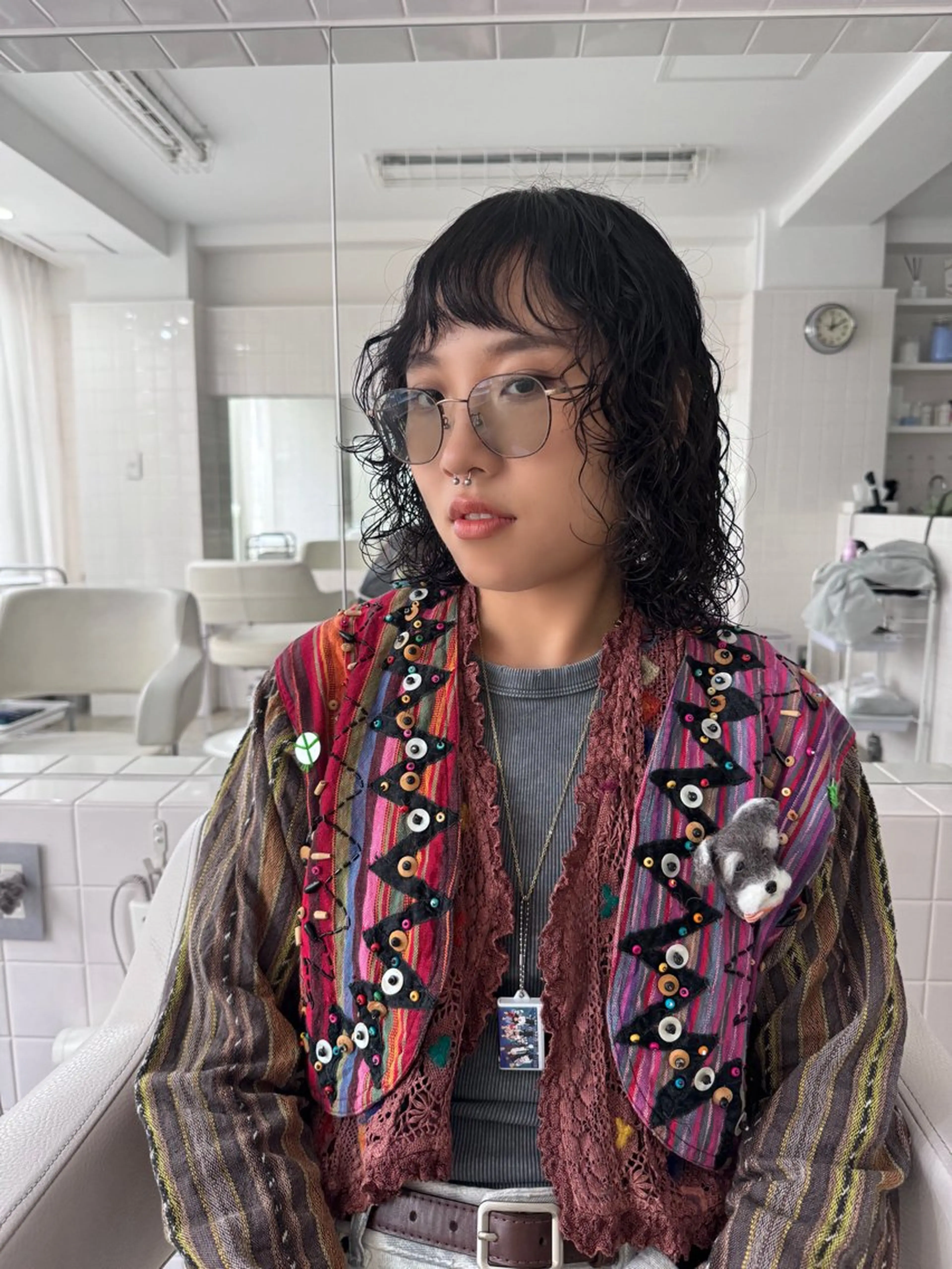 ミディアム カラー パーマ カット パーマ 繭所属・こはる／ハードパーマ /癖毛風パーマ🧃のヘアスタイル