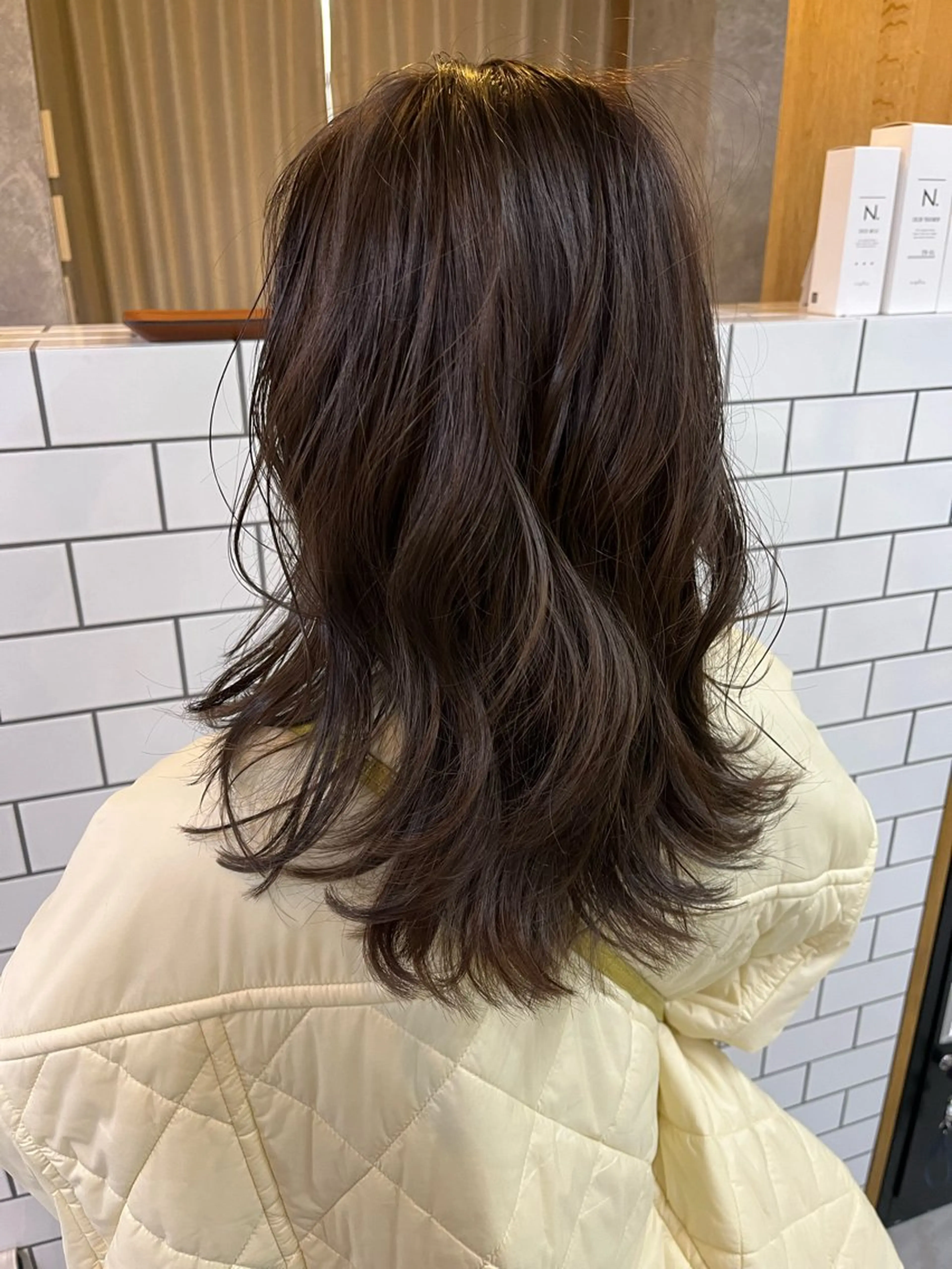 セミロング カラー 細川 夕利亜のヘアスタイル