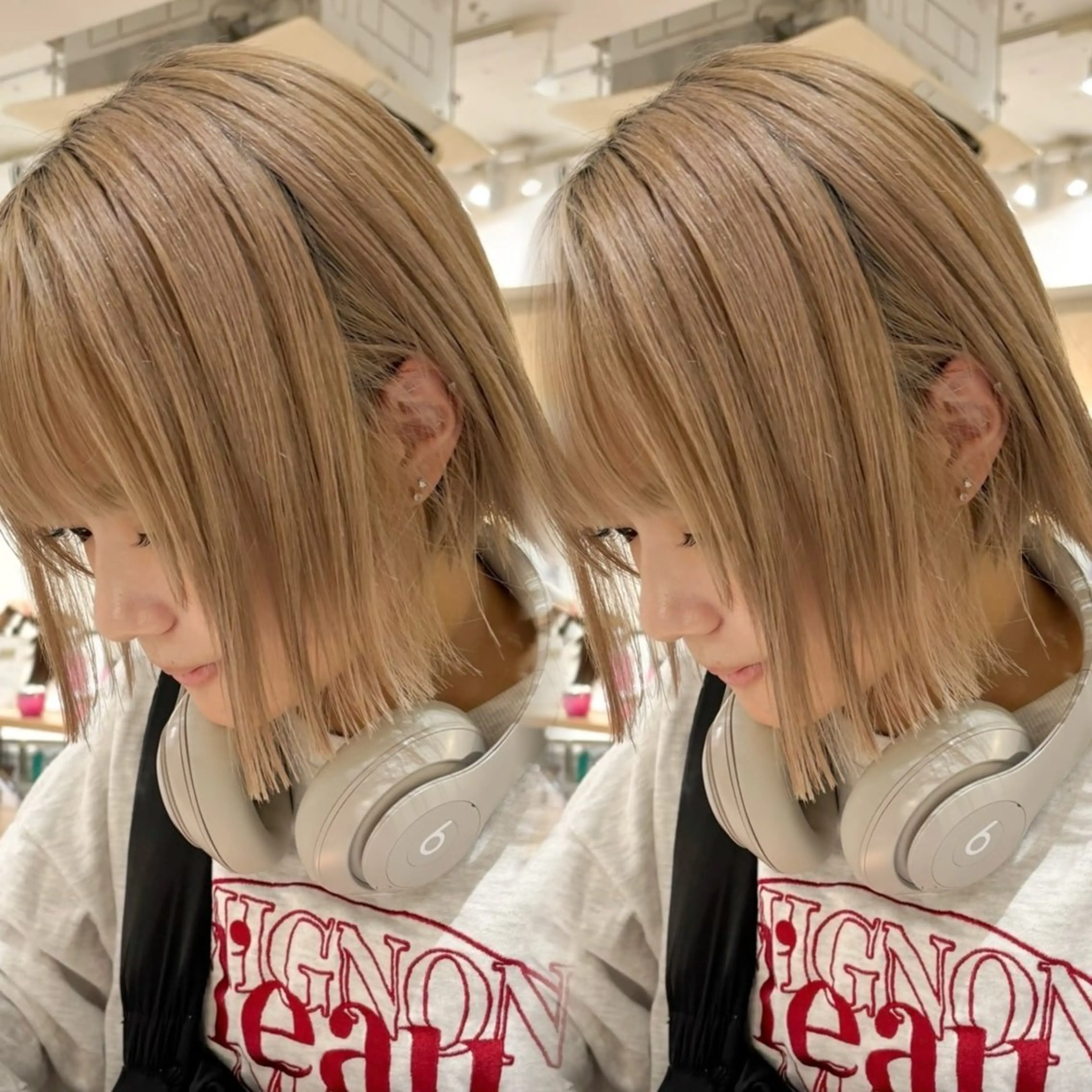 【ブリーチ込】1ブリーチ➕透明感カラー✨➕髪質改善トリートメントの写真