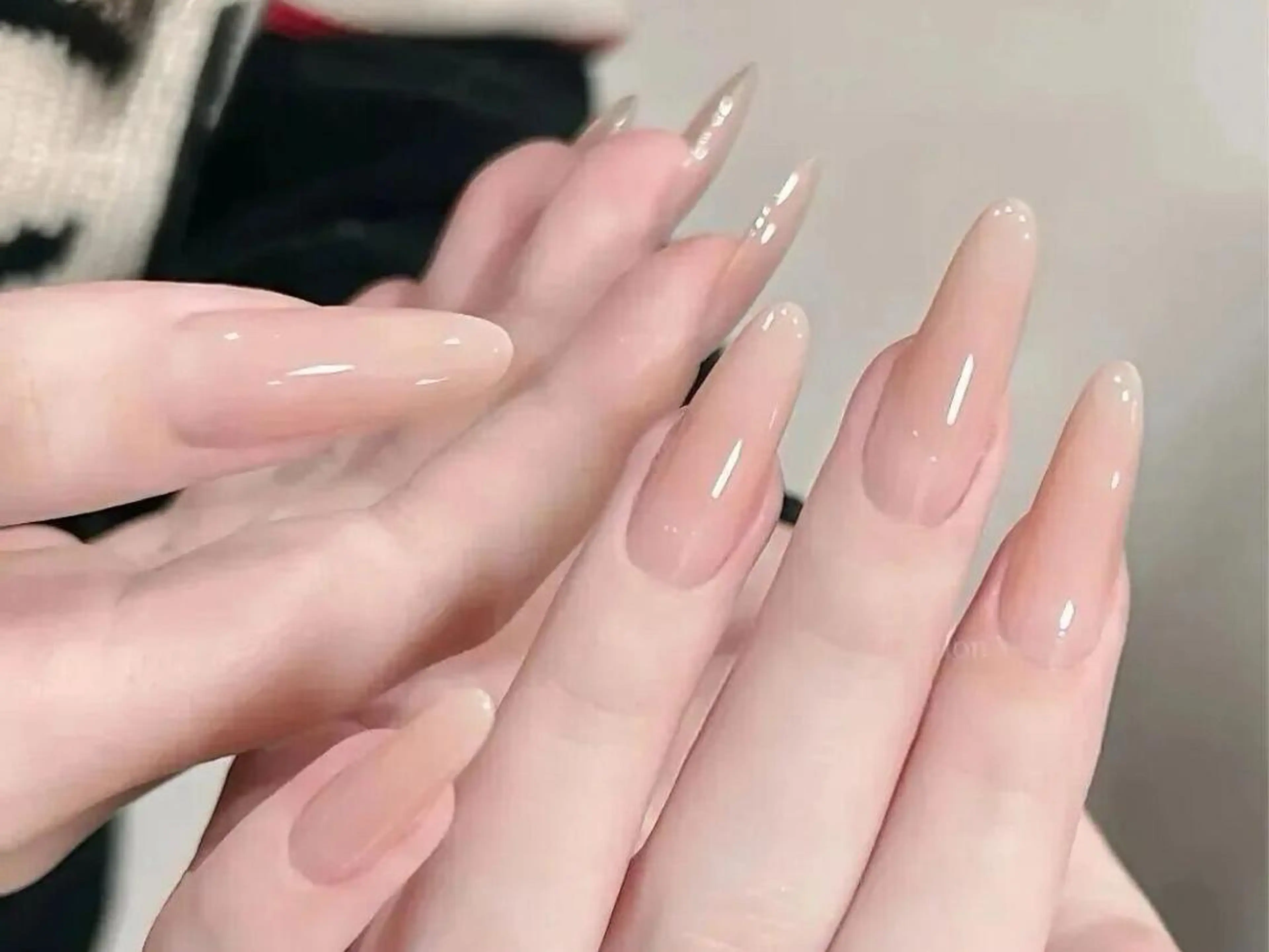 全員 ケアカラージェルスカルプ 【チップ長さだし】ワンカラー/ラメグラデションの写真