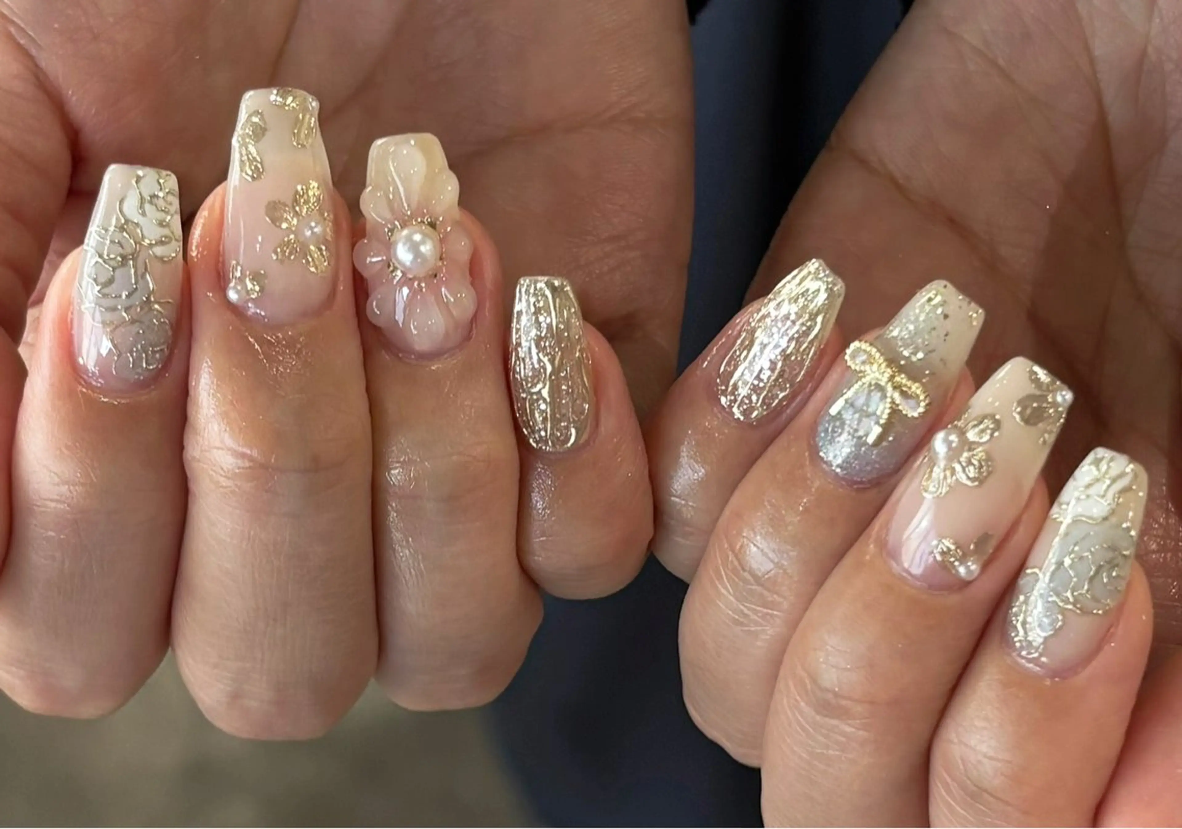 ネイル ブライダルネイル ハンドネイル joieange 難波店 藤谷ルディアのネイルデザイン