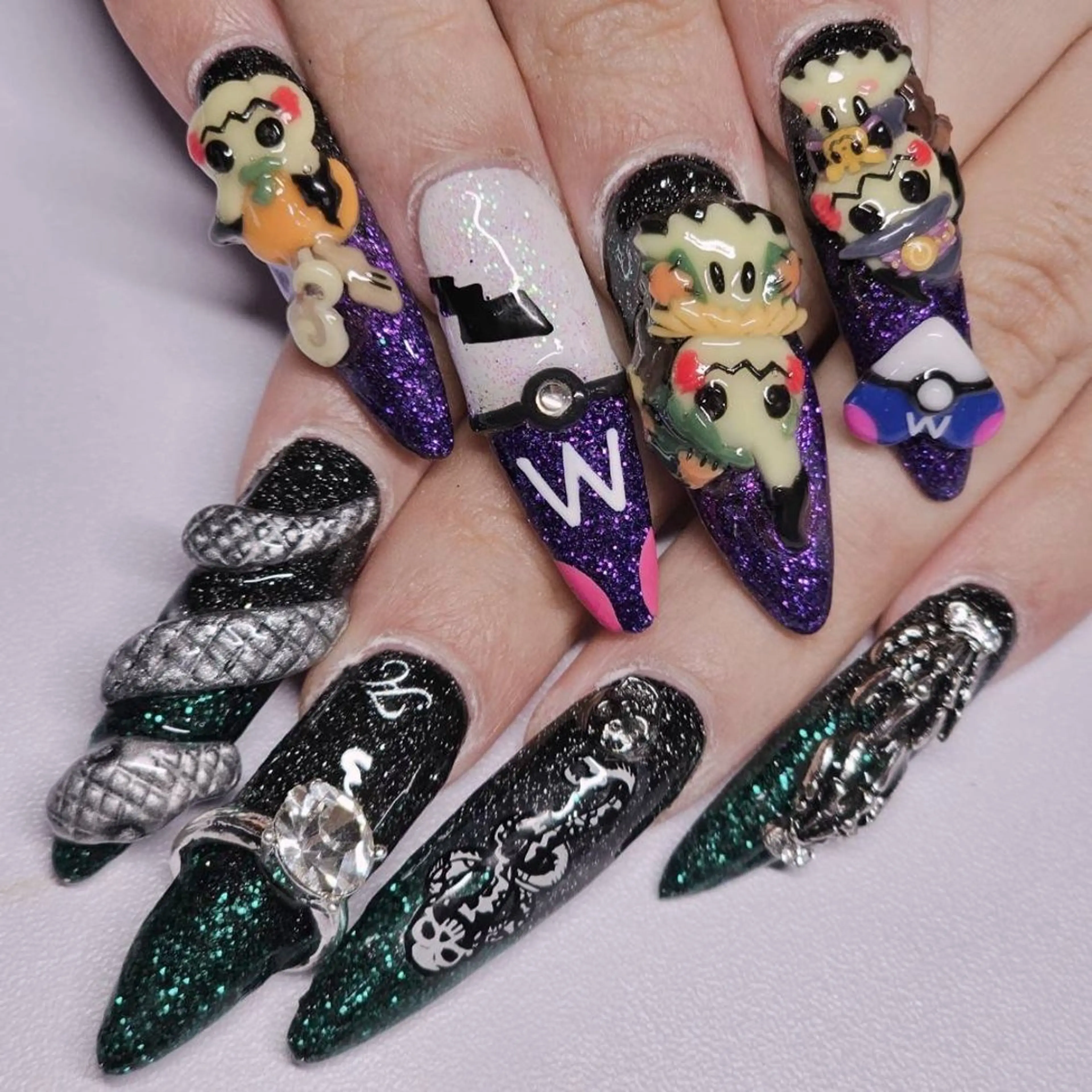 ネイル アートネイル グラデーション グリーン ラメ(グリッター) ラメグラデーション ハンドネイル よしだ ひろきのネイルデザイン