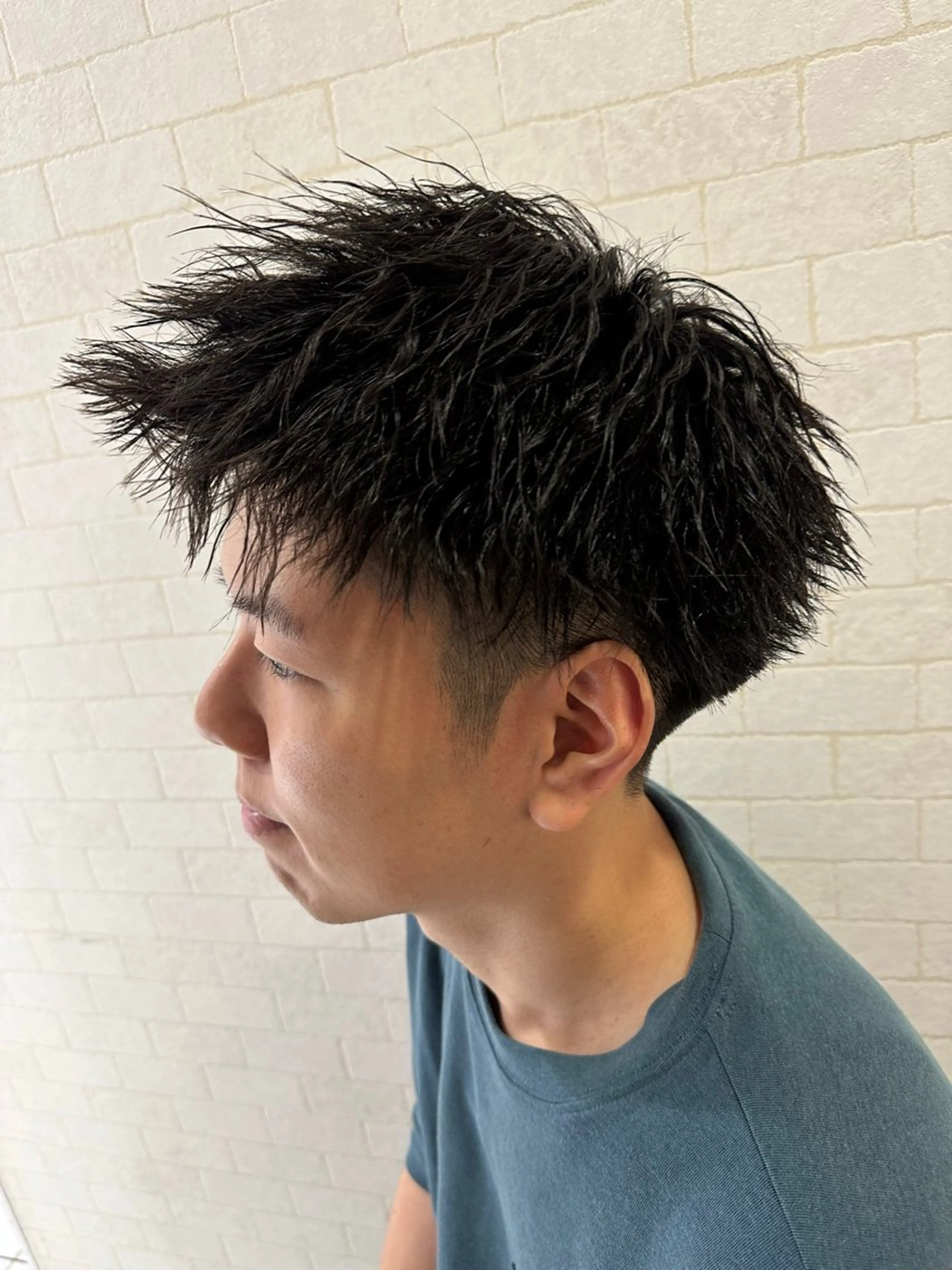 ショート パーマ メンズ フェザーパーマ メンズパーマ ニュアンスパーマ 💈メンズ特化 美容師サキ💈のヘアスタイル