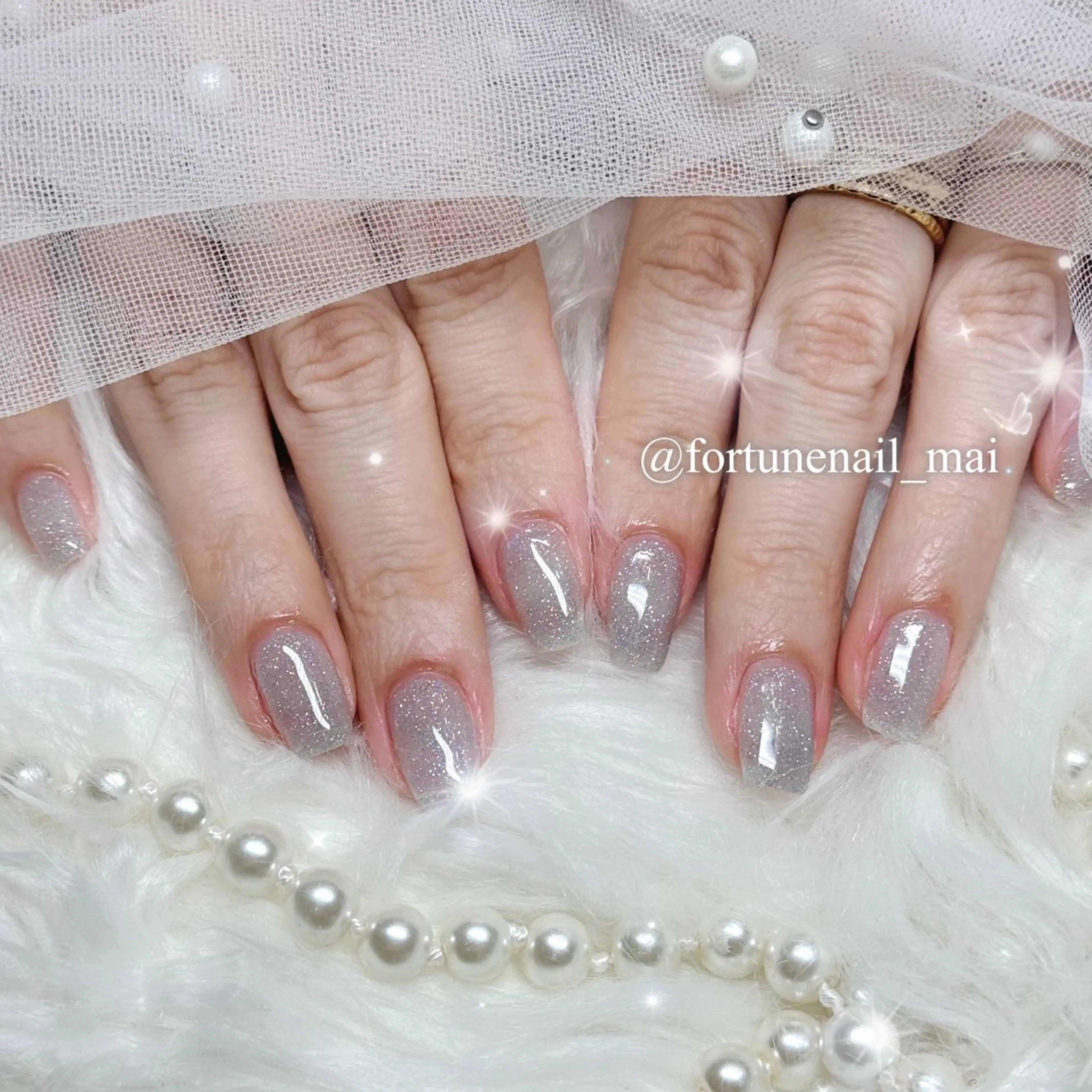 ネイル フラッシュネイル ハンドネイル 🎀Mai 🎀12/22空✩⡱のネイルデザイン