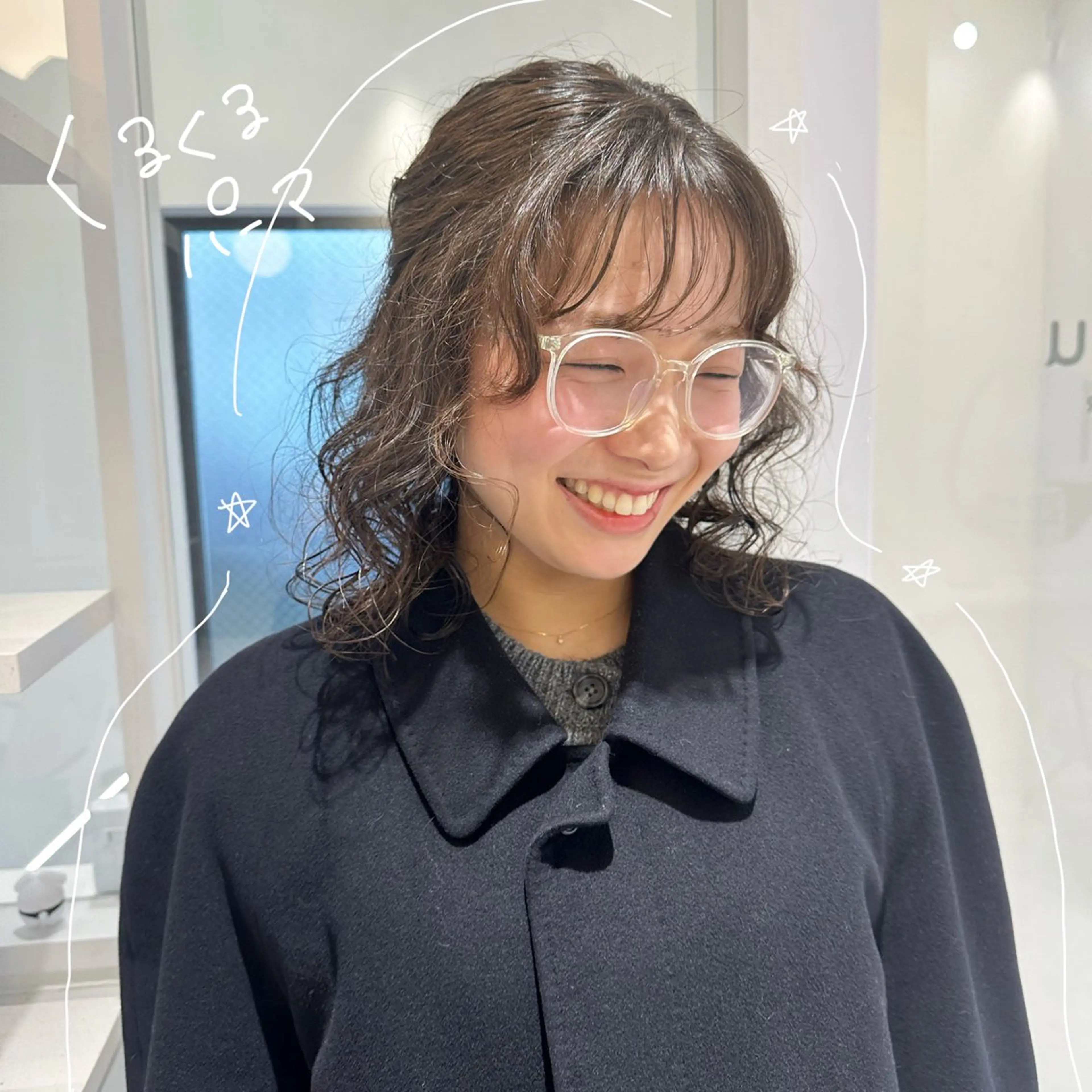 ミディアム カラー パーマ お洒落パーマ/ 艶カラー/michiのヘアスタイル