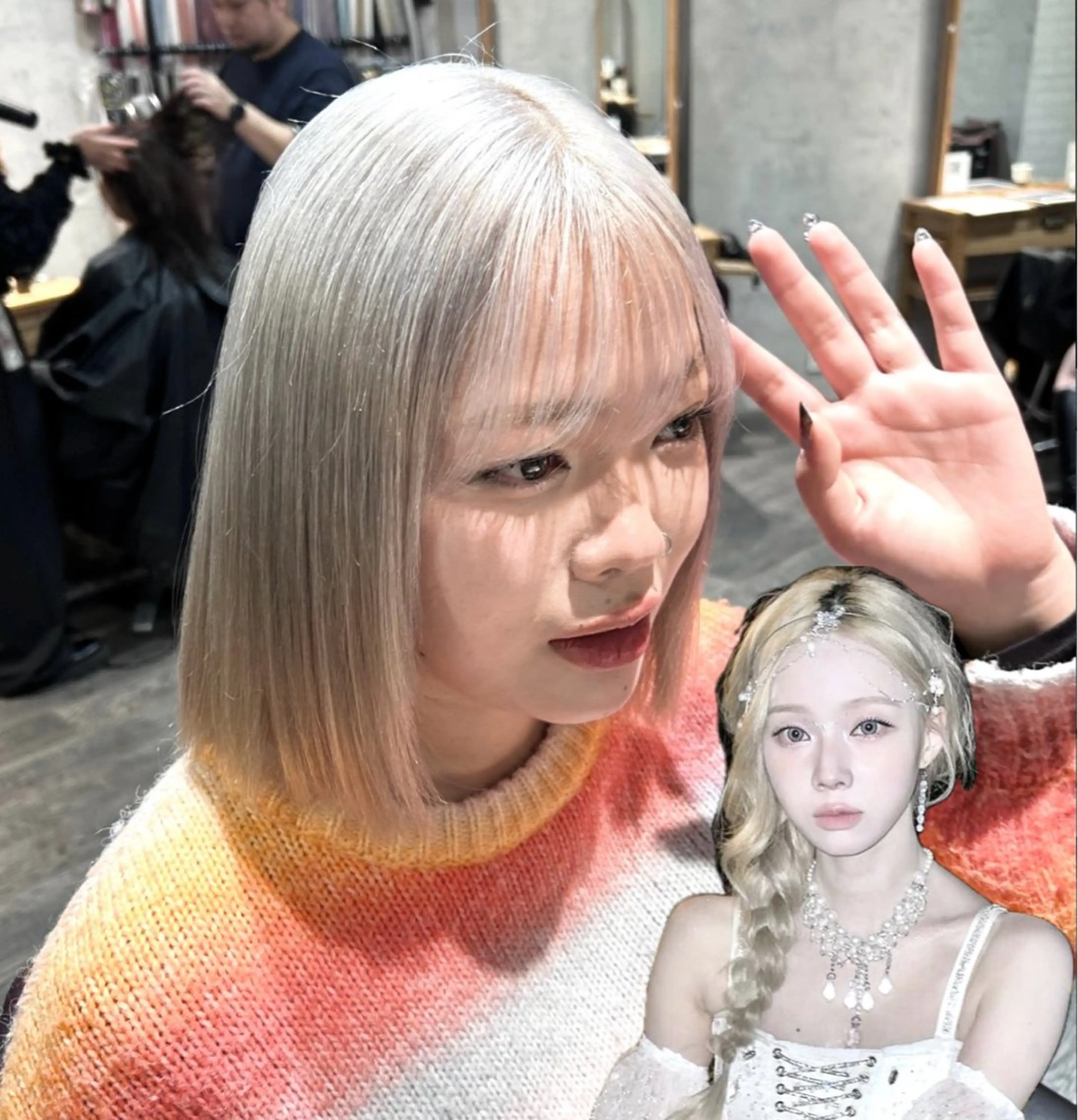 👩🏼ブリーチ（リタッチ）➕カラー✨➕カット✂️の写真