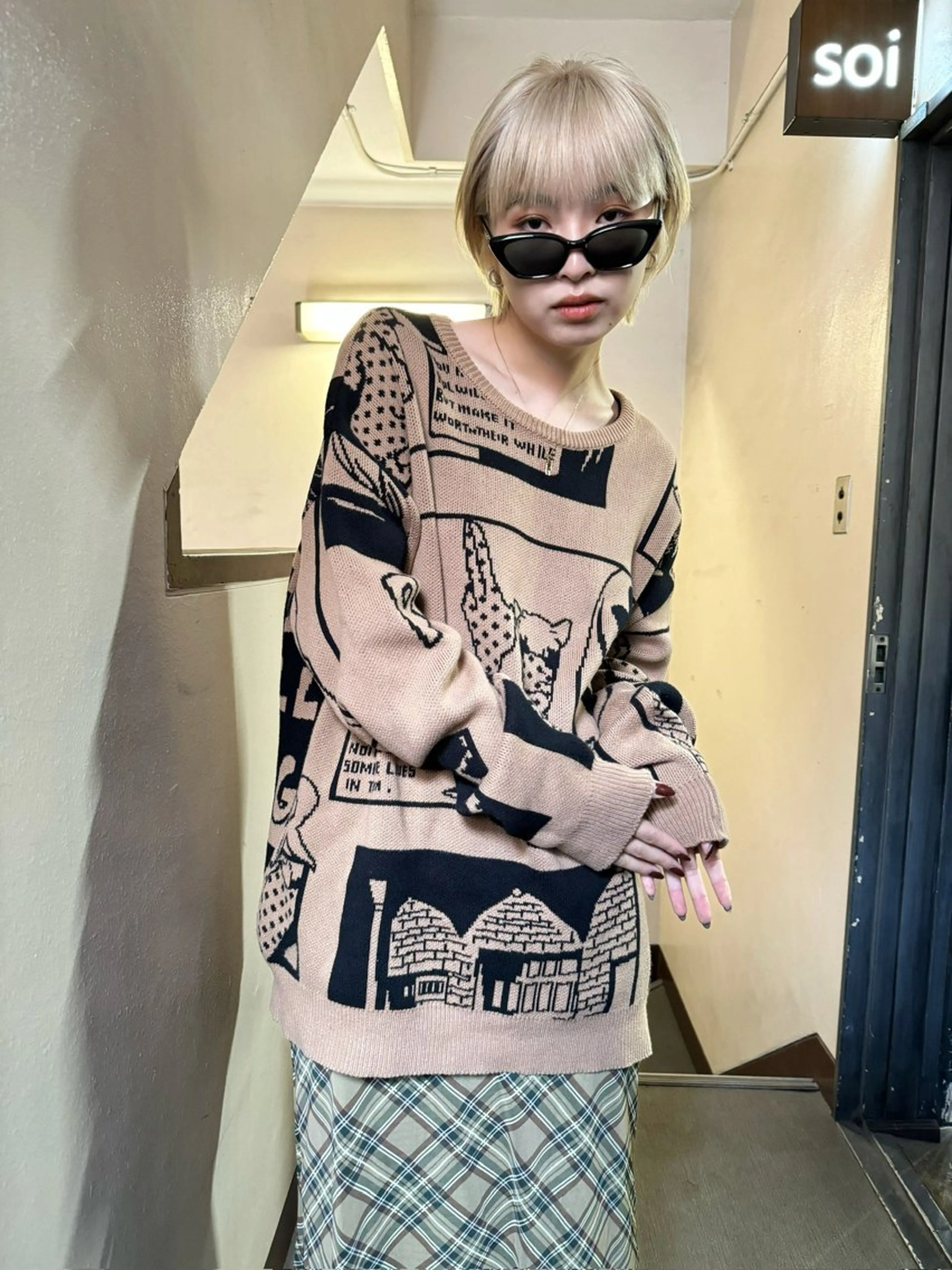 ショート カラー ヘアアレンジ ブロンド ホワイトブロンド 丸山渉/パーマ エフェクトブリーチのヘアスタイル