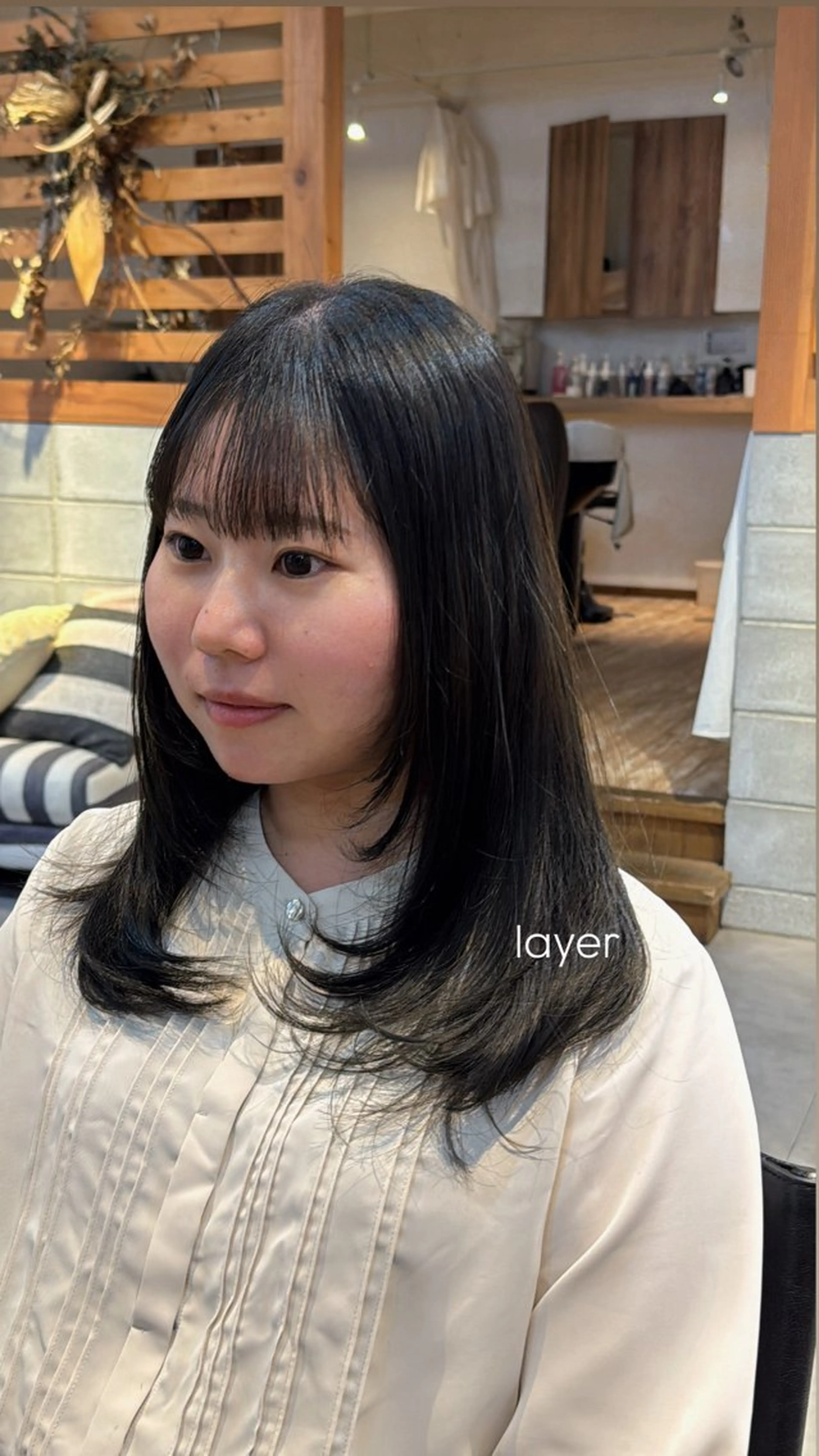 ミディアム カラー レイヤーカット トリートメント Revie  hair所属・Hiyori/透明感 /ボブ/矢場町のヘアスタイル