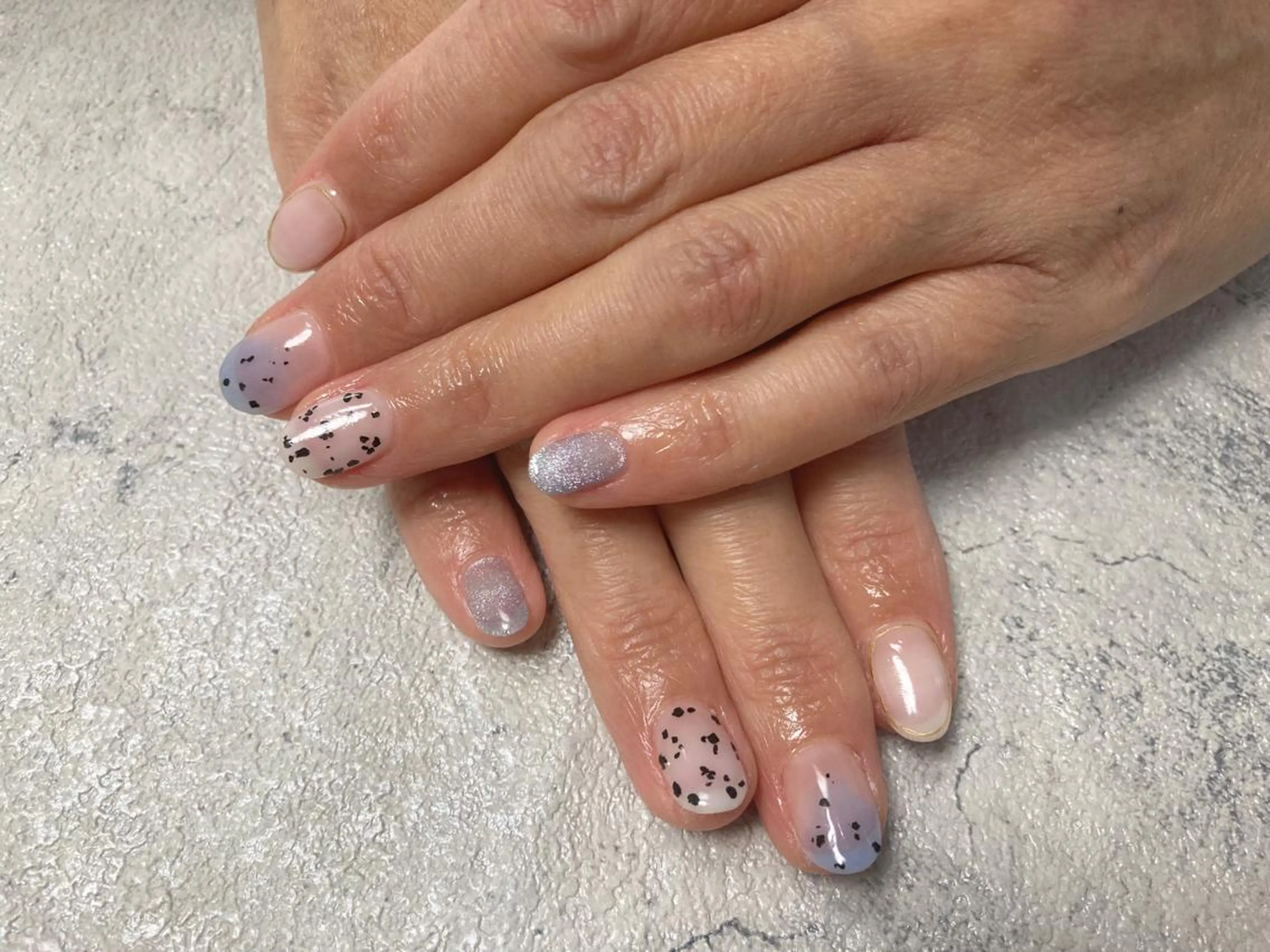 ネイル ブルー フットネイル ジェルネイル 韓国ネイル マグネットネイル Mogu nail 二子玉川のネイルデザイン