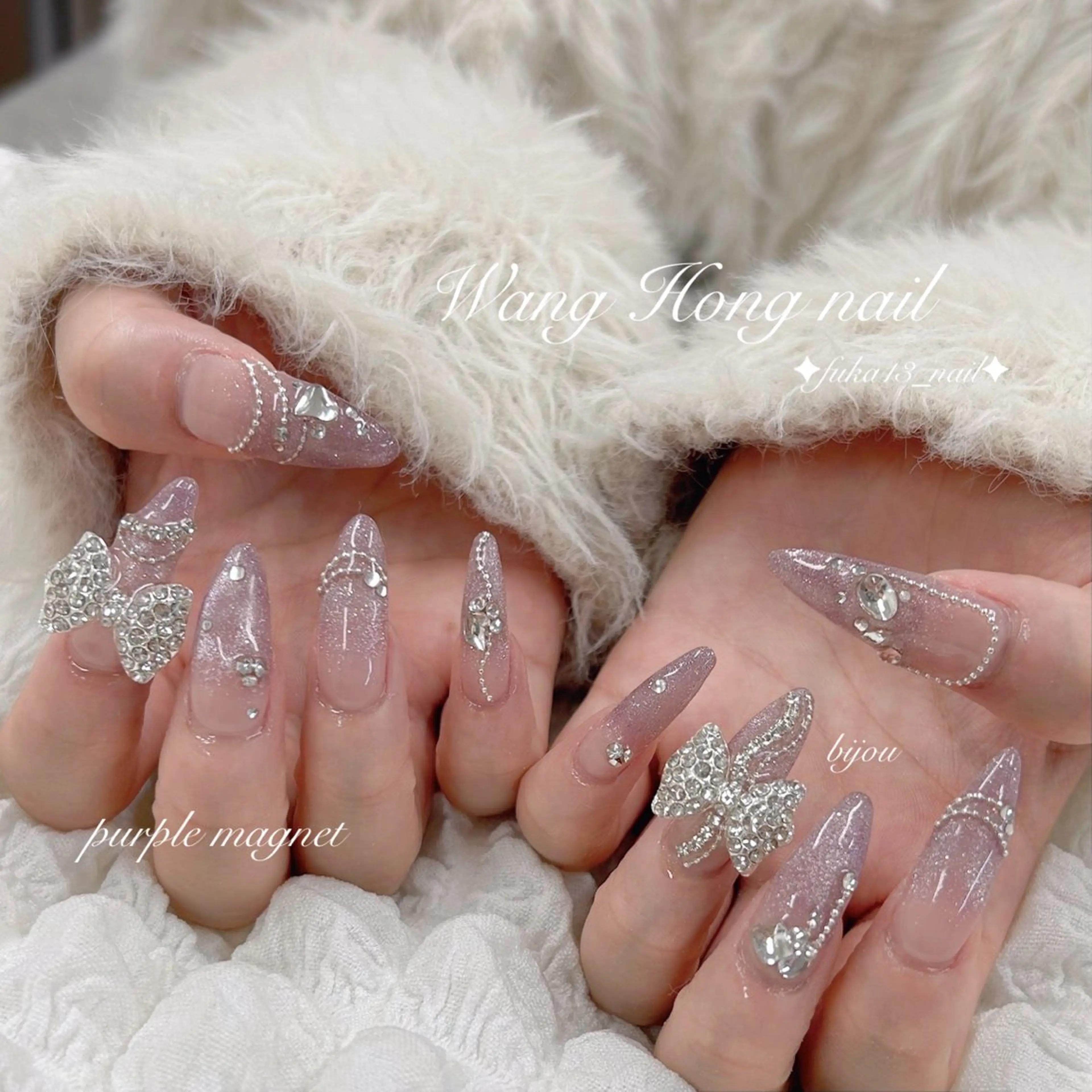 ネイル ガーリー キラキラネイル 韓国ネイル ハンドネイル ネイルサロンAnela【アネラ】所属・Nail♡Fuka. /1月予約受付中のネイルデザイン