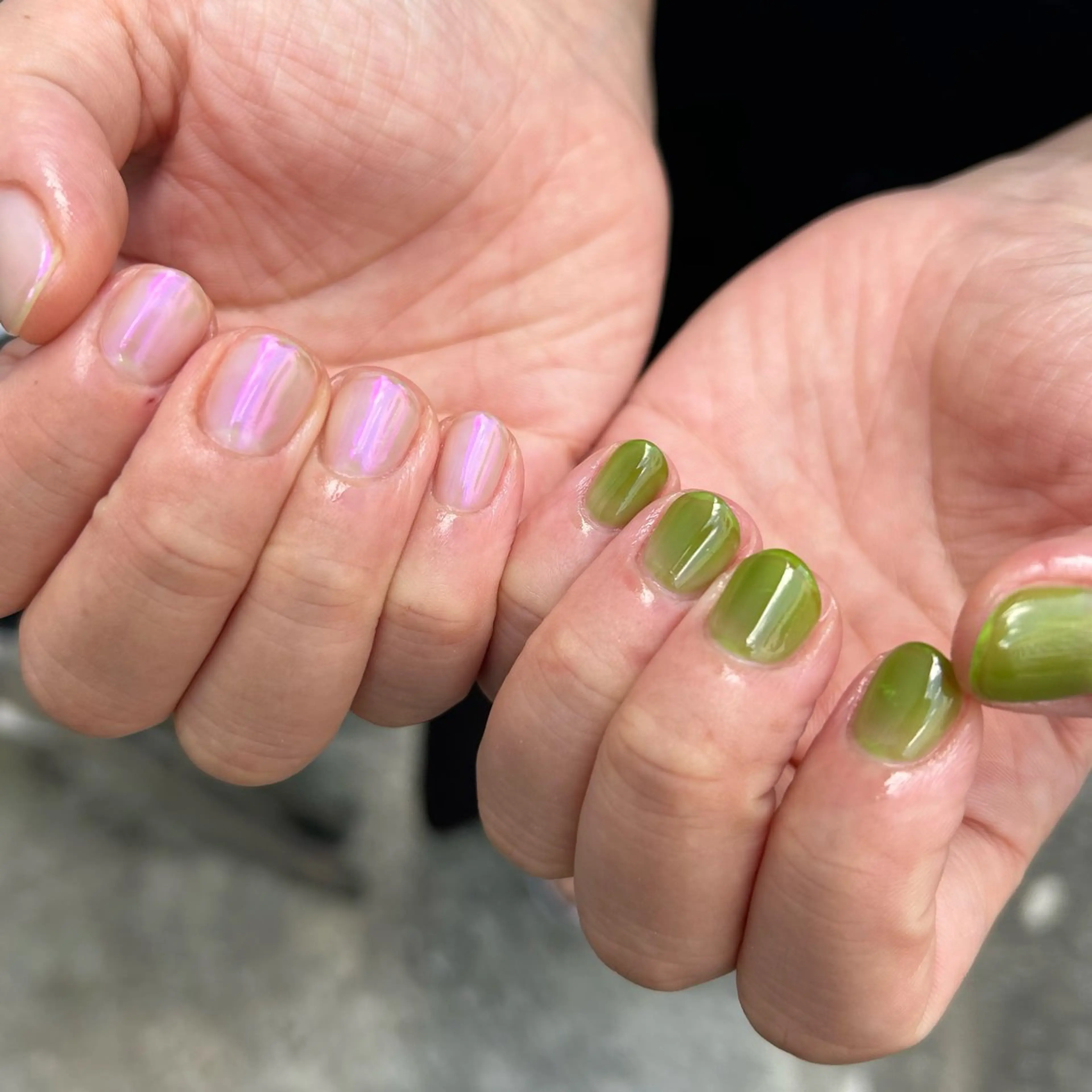 ネイル オーロラネイル ワンカラーネイル Yumi 広尾|恵比寿ネイルのネイルデザイン