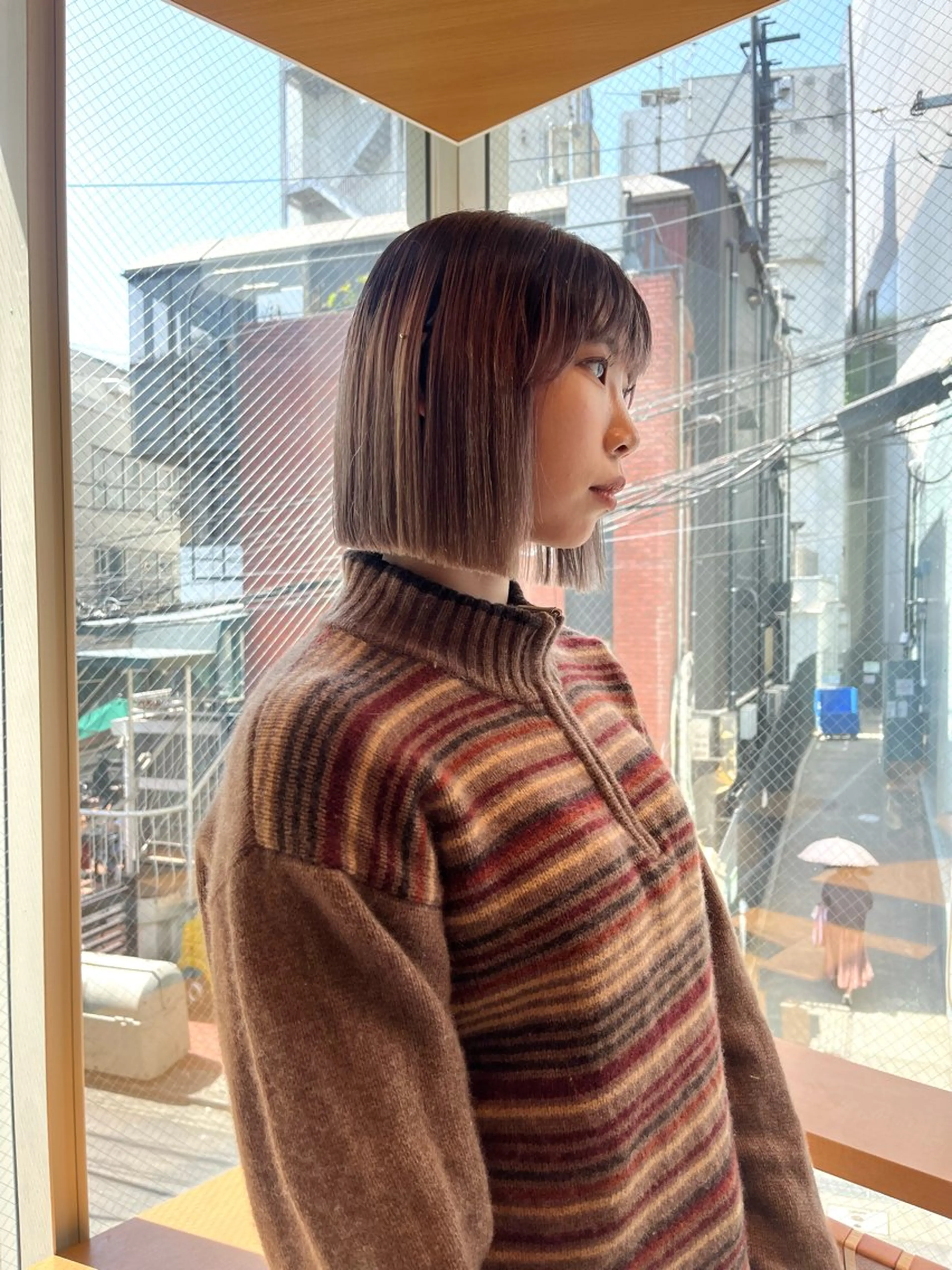 ミディアム カラー 韓国ボブ＆顔まわり レイヤー♡TOMOEのヘアスタイル