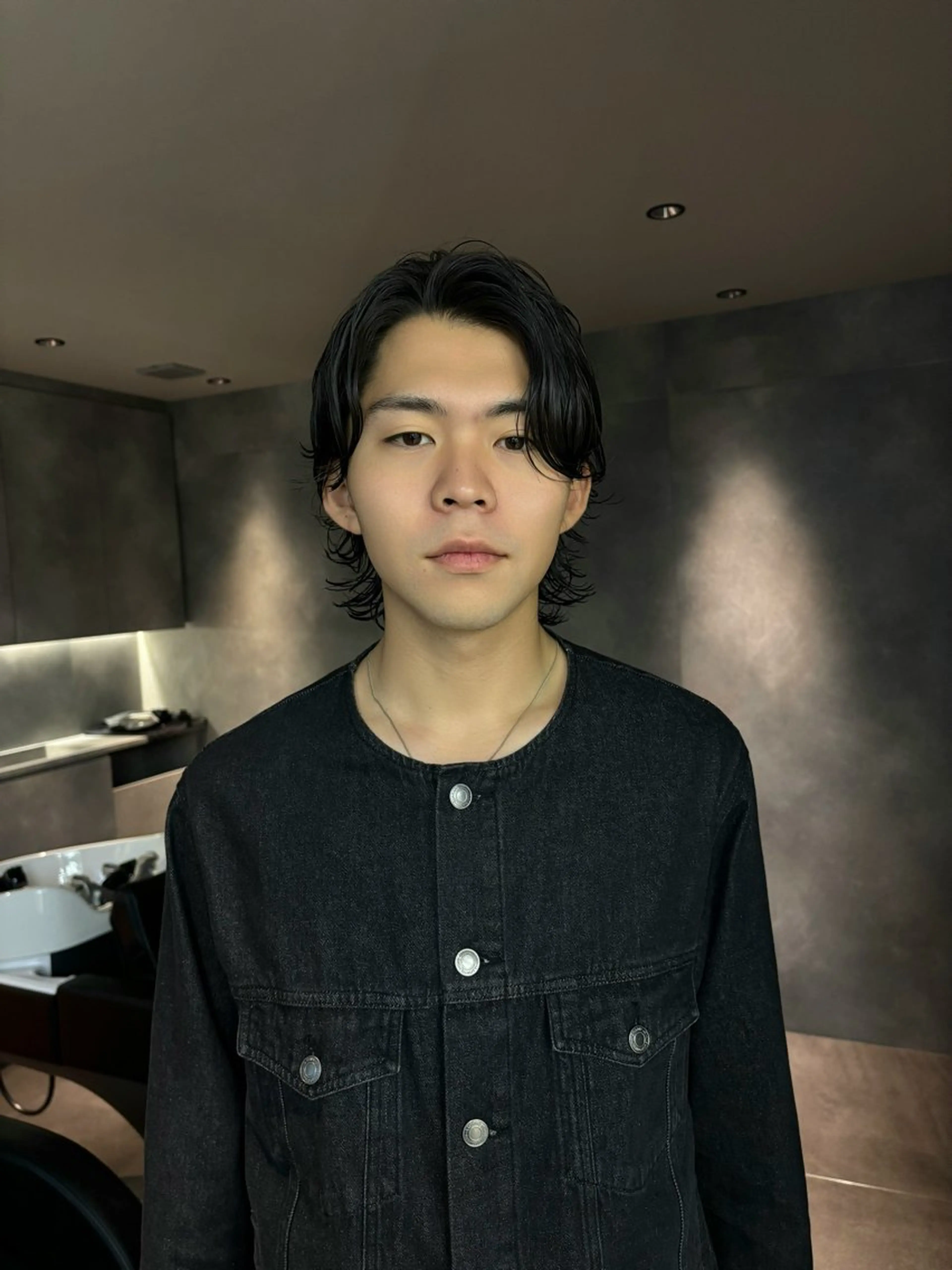 ミディアム パーマ メンズ fifth 庄子愛彩のヘアスタイル