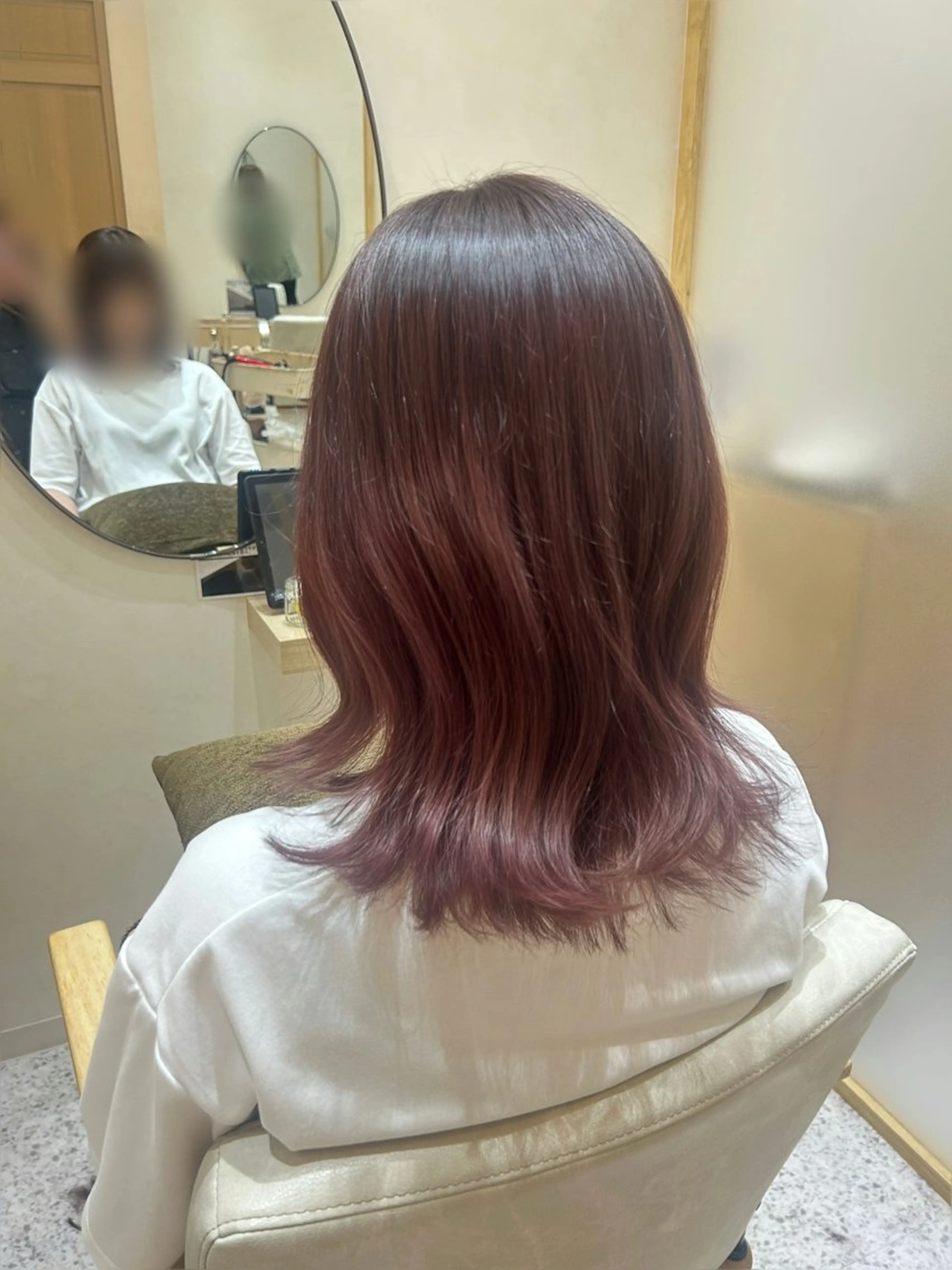 ミディアム カラー カット ヘアカラー トリートメント Yamamoto 半個室美容室zinaのヘアスタイル