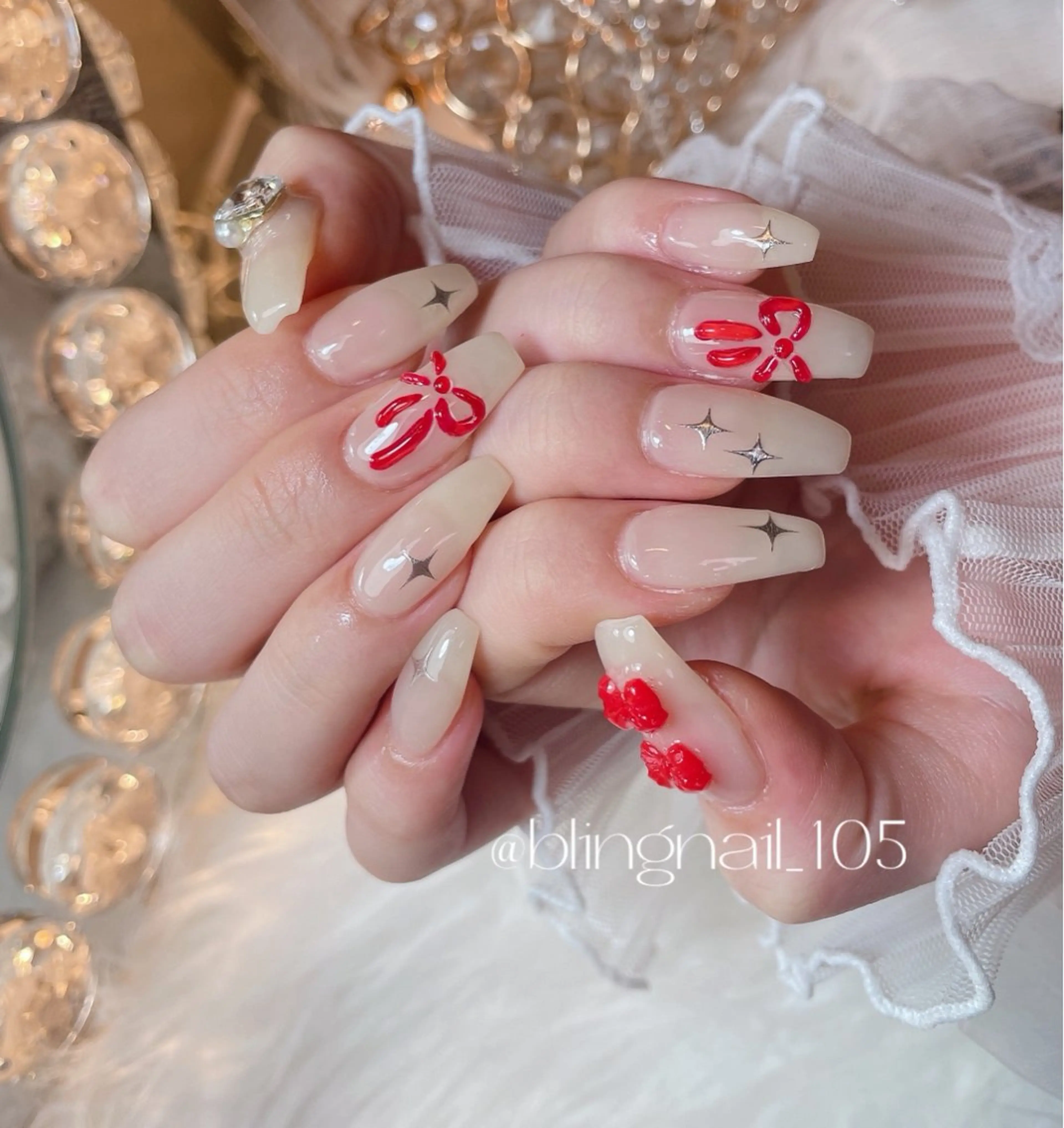 ネイル 23時まで❤︎韓国、 ワンホンネイルのネイルデザイン