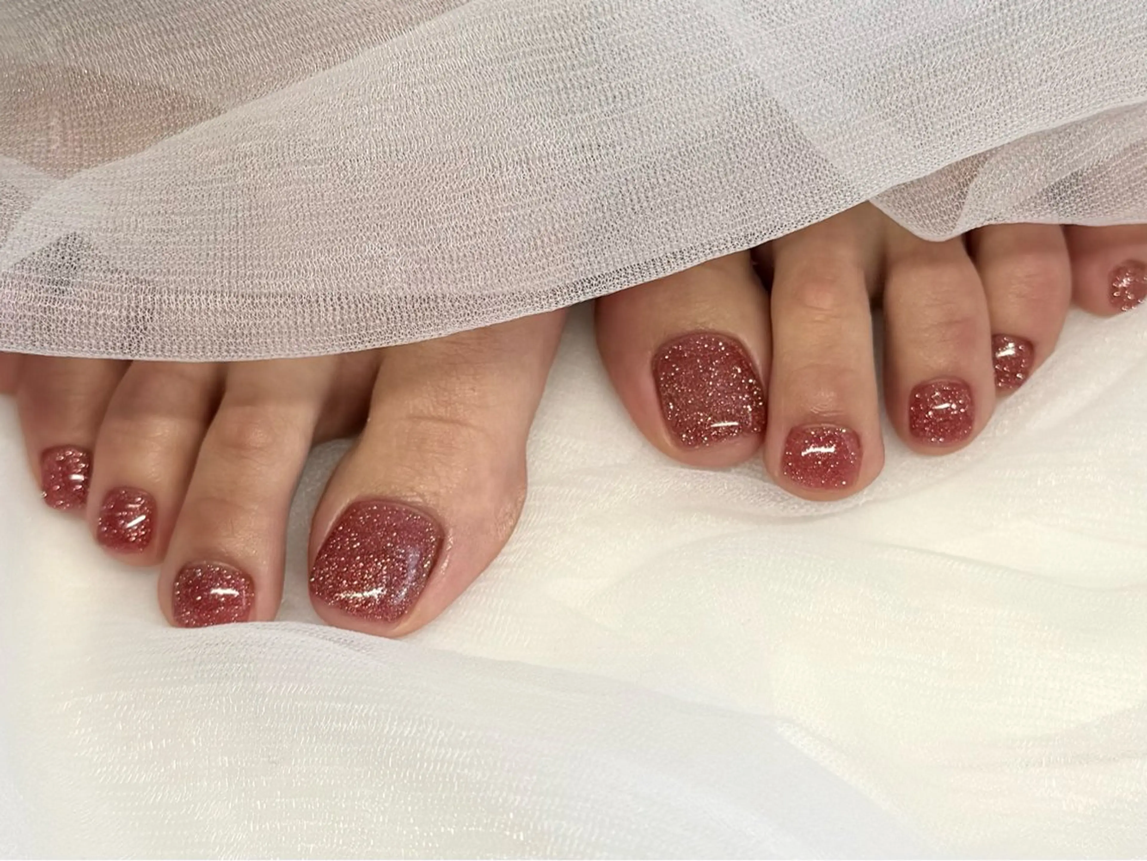 【フットネイル】✨キラキラフラッシュラメ¥6000の写真