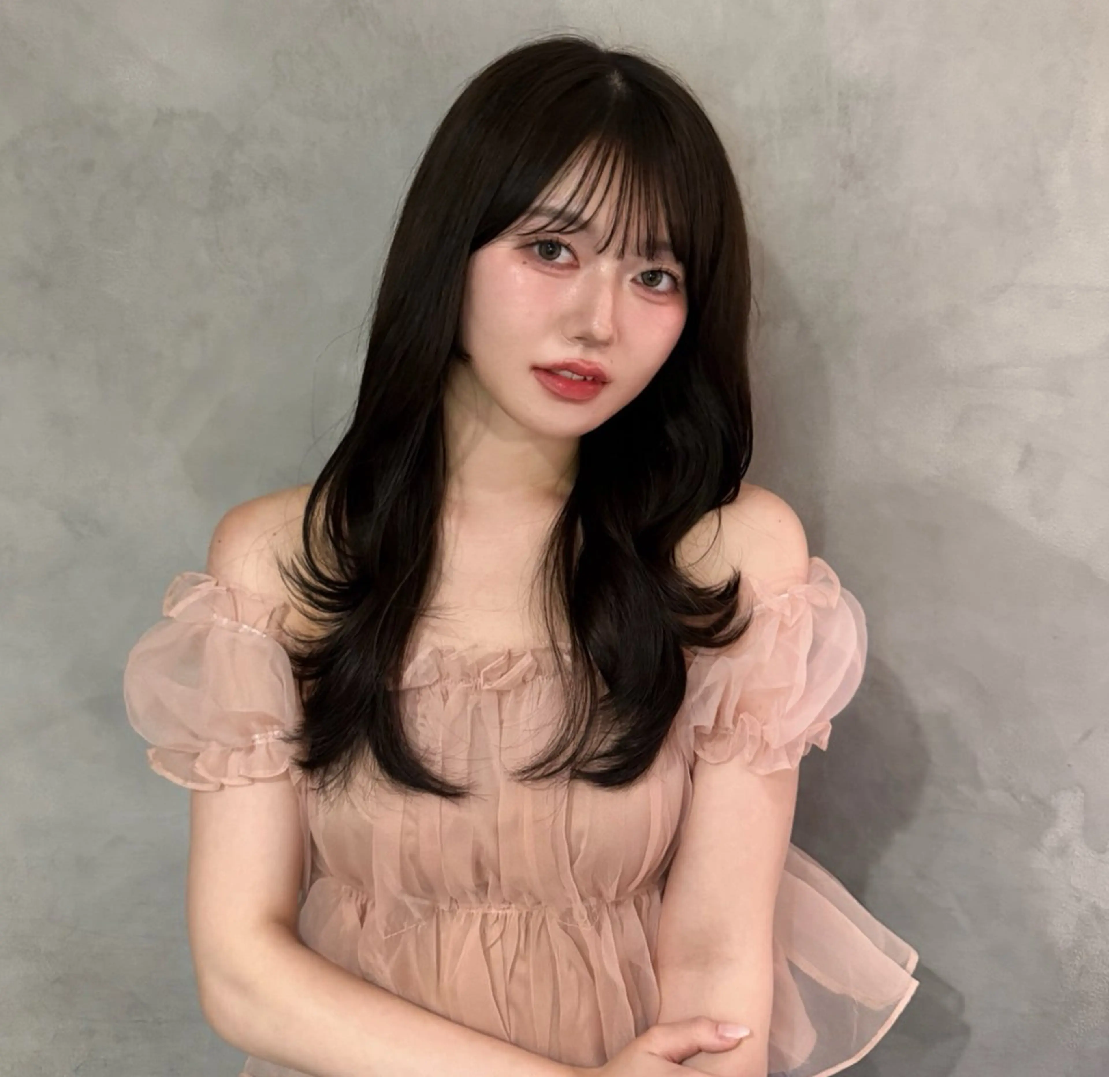 ロング カット ヘアカラー トリートメント 谷 亜澄のヘアスタイル