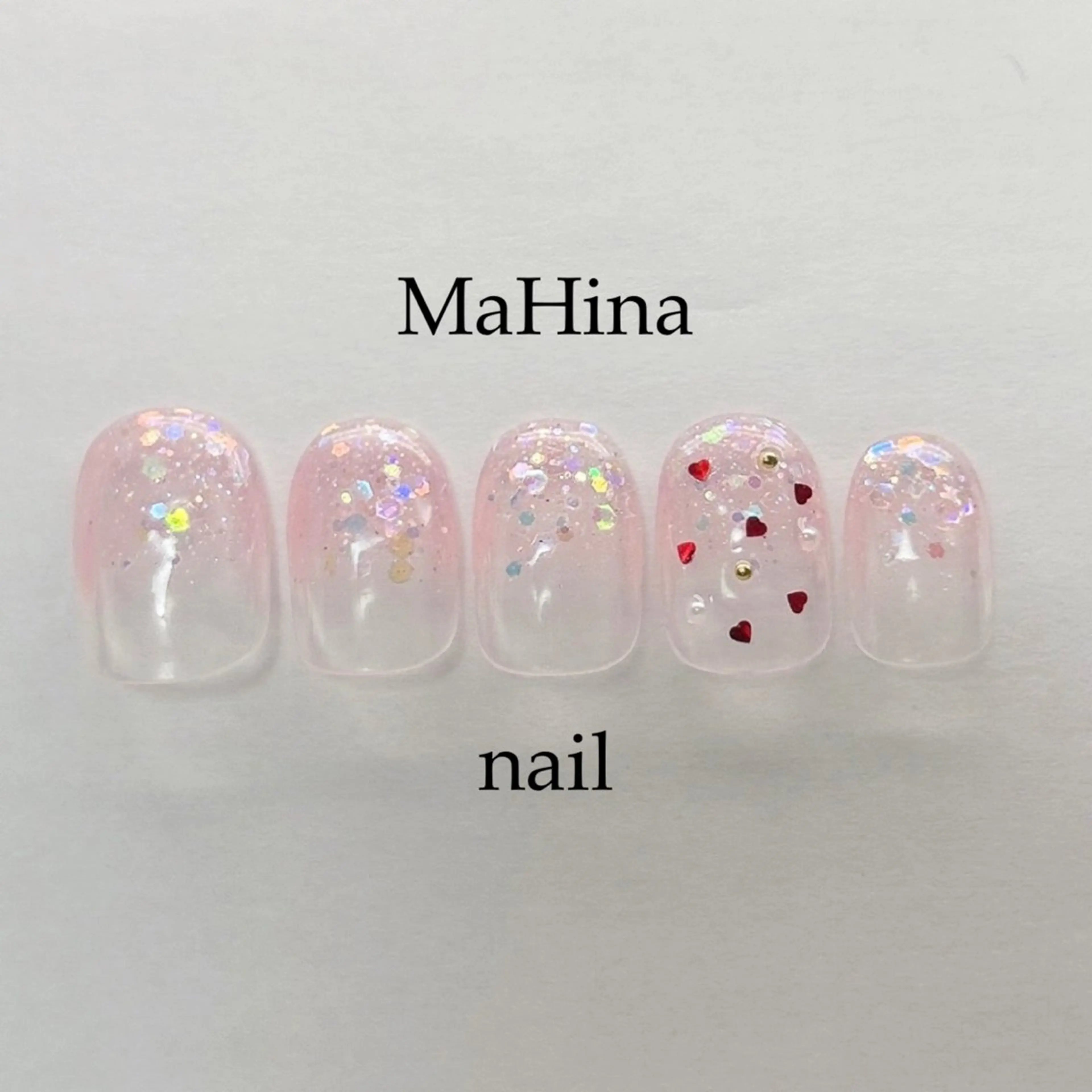 ネイル クリアネイル フットネイル ジェルネイル ハート ホログラムネイル ハンドネイル Healing Salon...MaHina(マヒナ)所属・MaHina🌙 salonのネイルデザイン