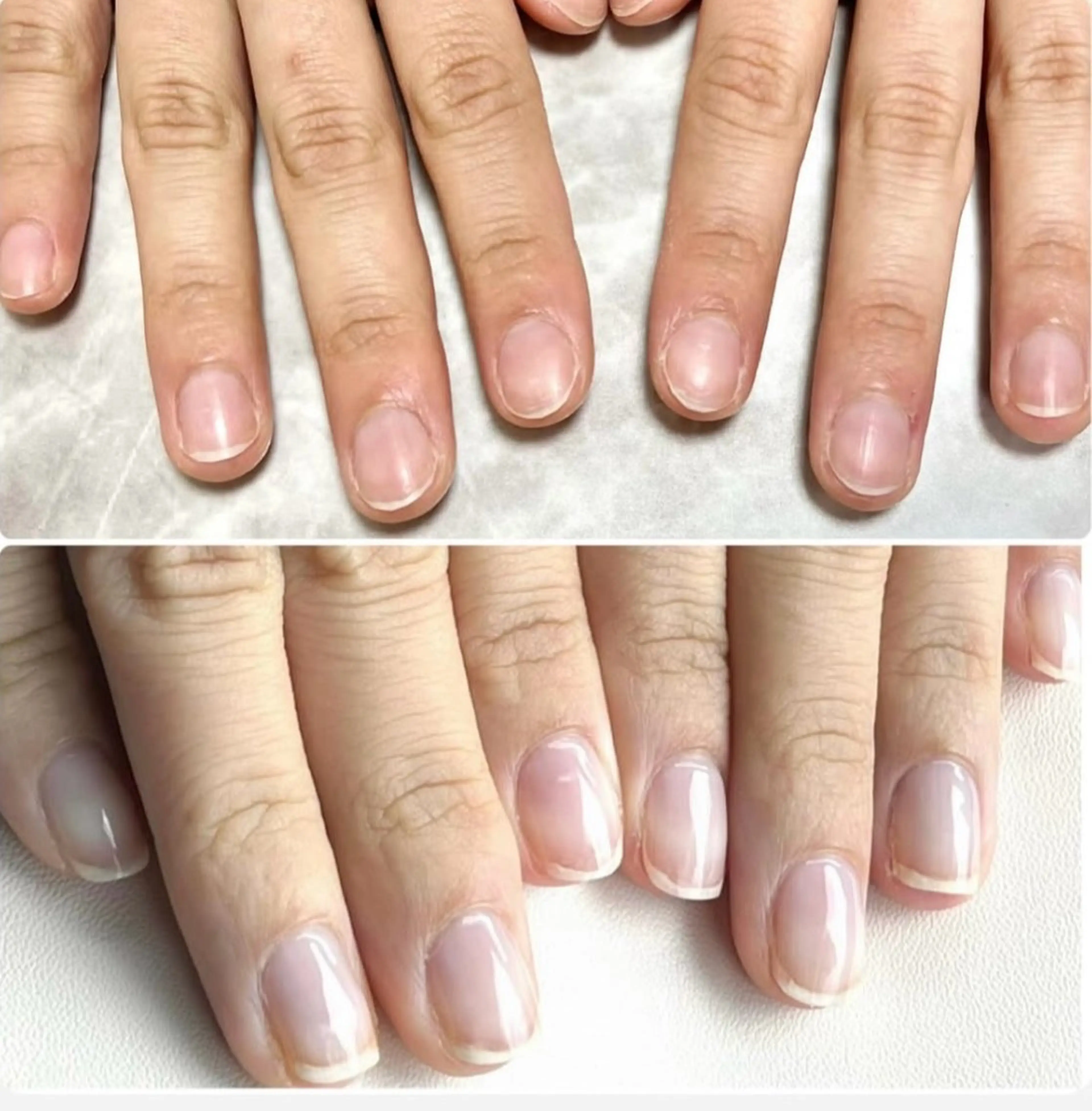自爪育成(クリア)ネイルの写真