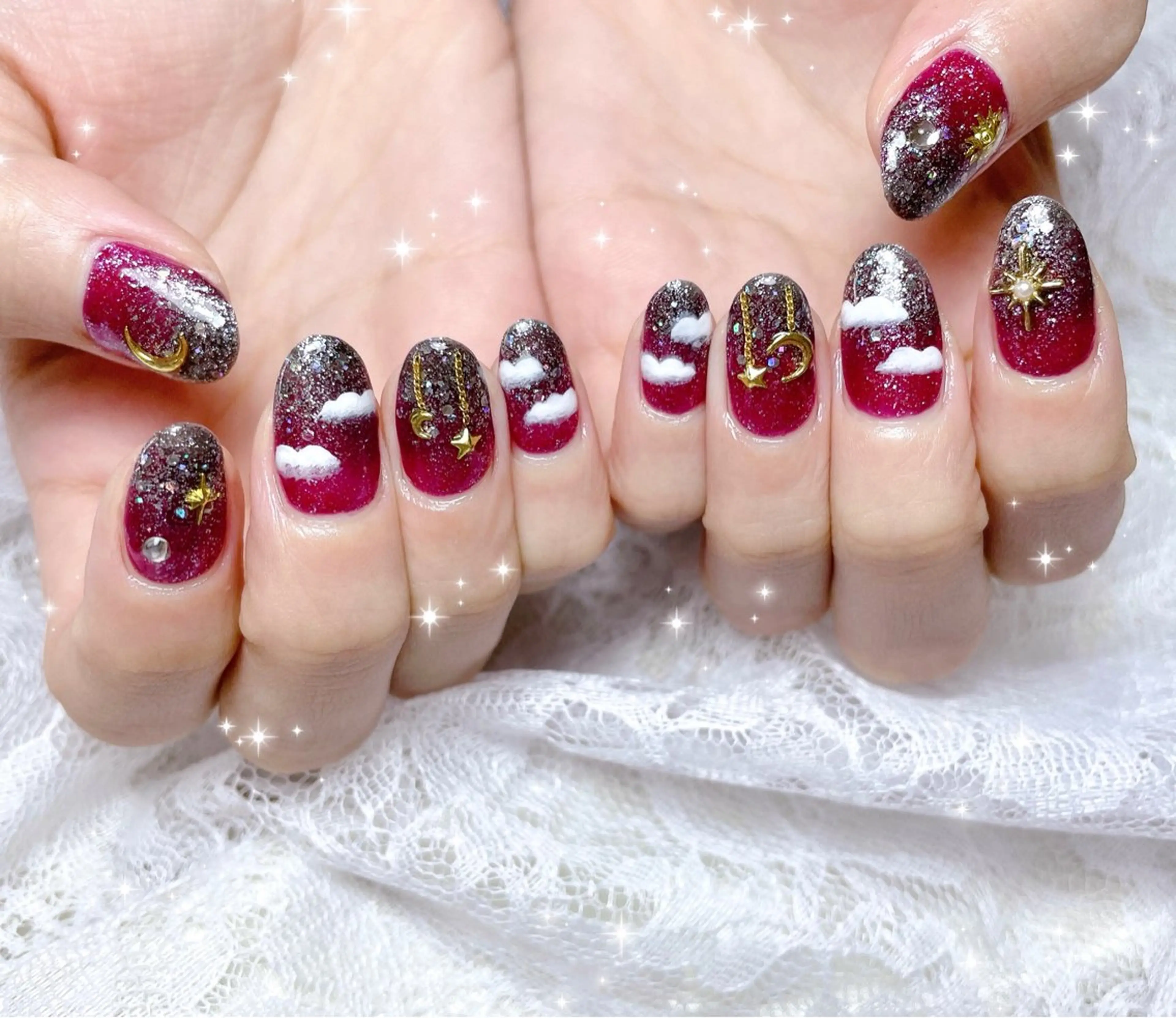ネイル アートネイル グラデーション ハンドネイル FLARE NAIL フレアネイルのネイルデザイン