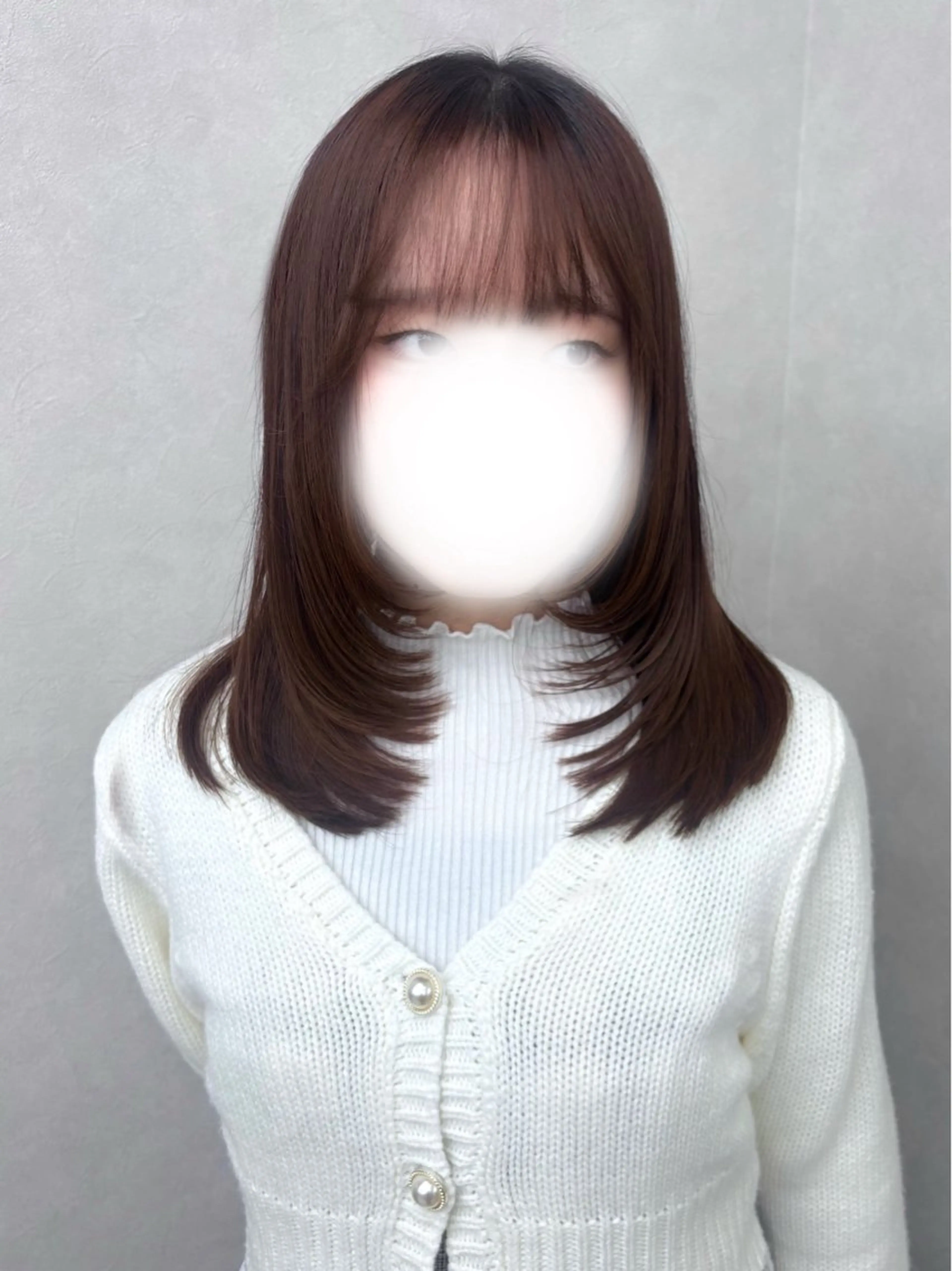 ミディアム 顔周りカット レイヤーカット 福島 あいりのヘアスタイル