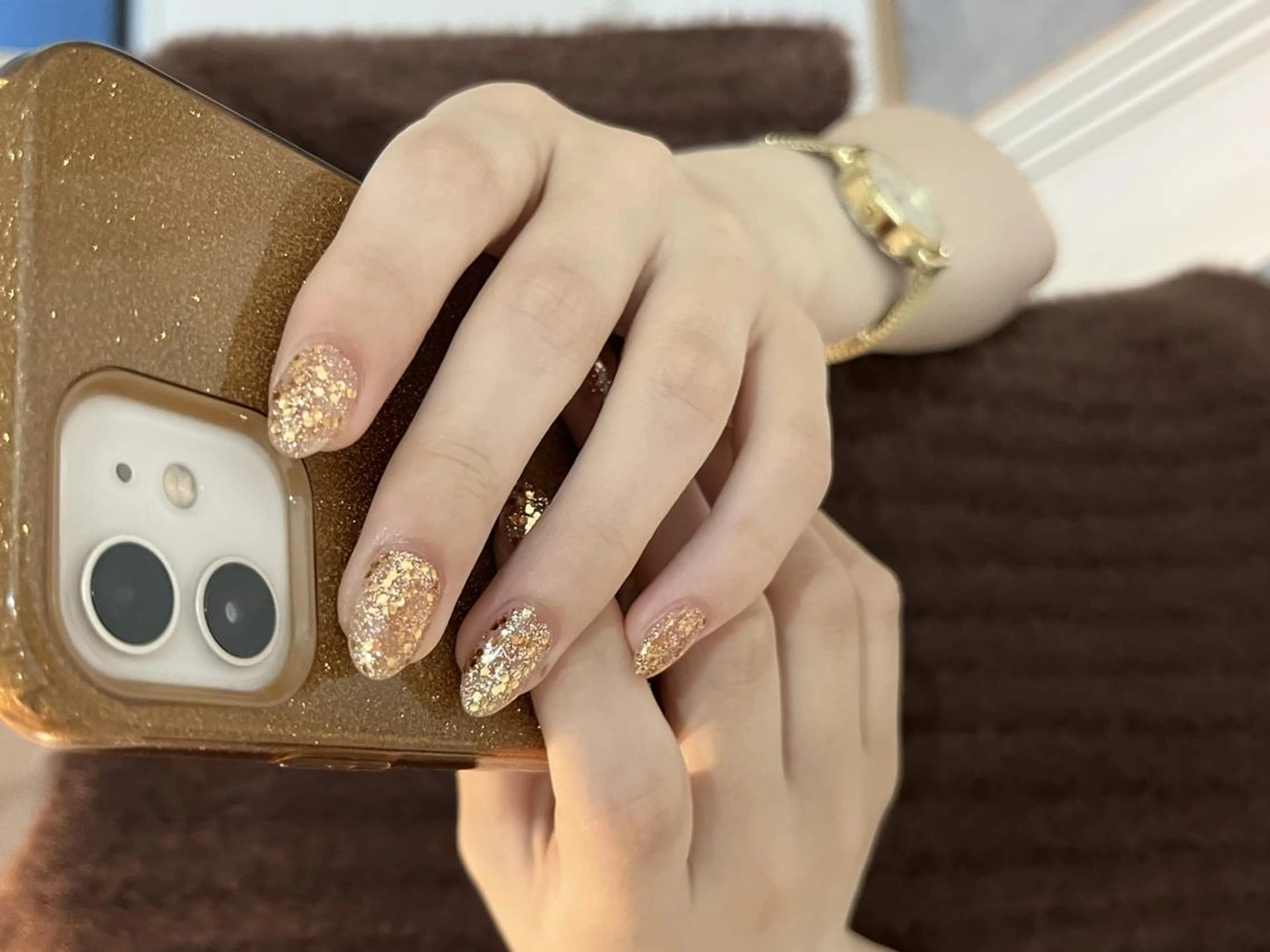 ネイル ラメ(グリッター) ワンカラーネイル Ray. ちゅるん系ニュアンスのネイルデザイン