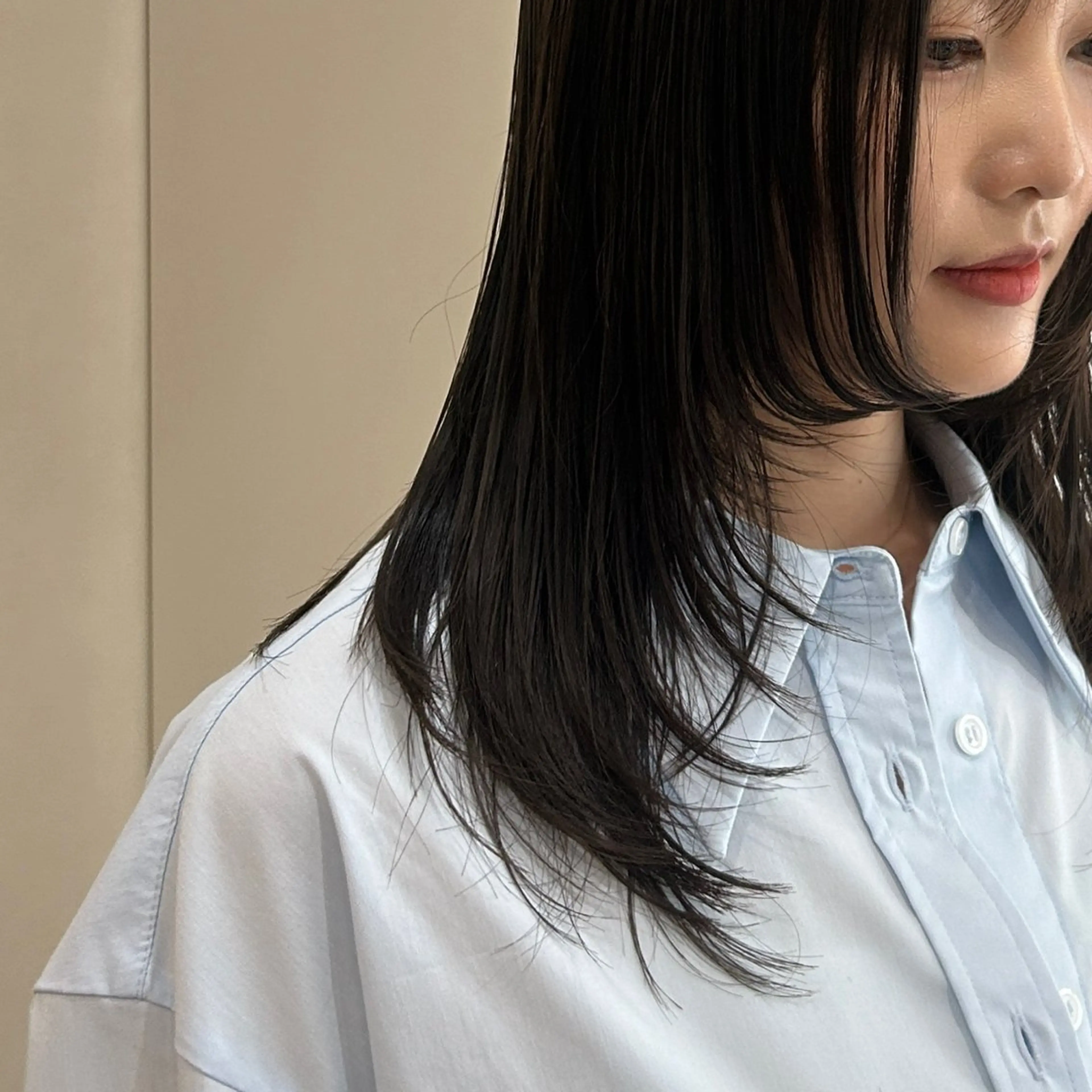 セミロング MIDORI🌙 透明感/ベージュのヘアスタイル