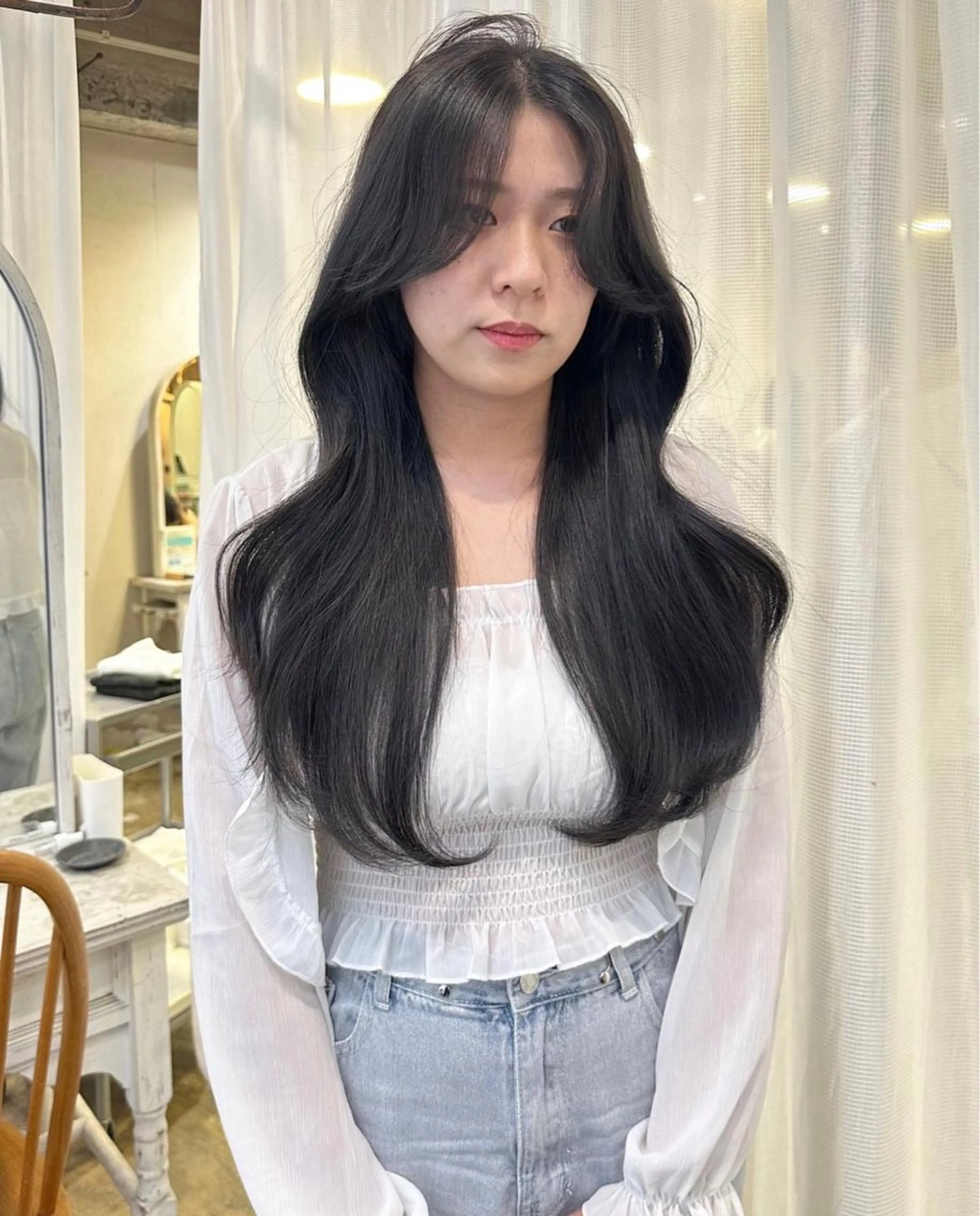 ロング カラー カット ヘアカラー トリートメント ヘアセット 🫧🇰🇷韓国ヘア レイヤー🐺Yutaのヘアスタイル