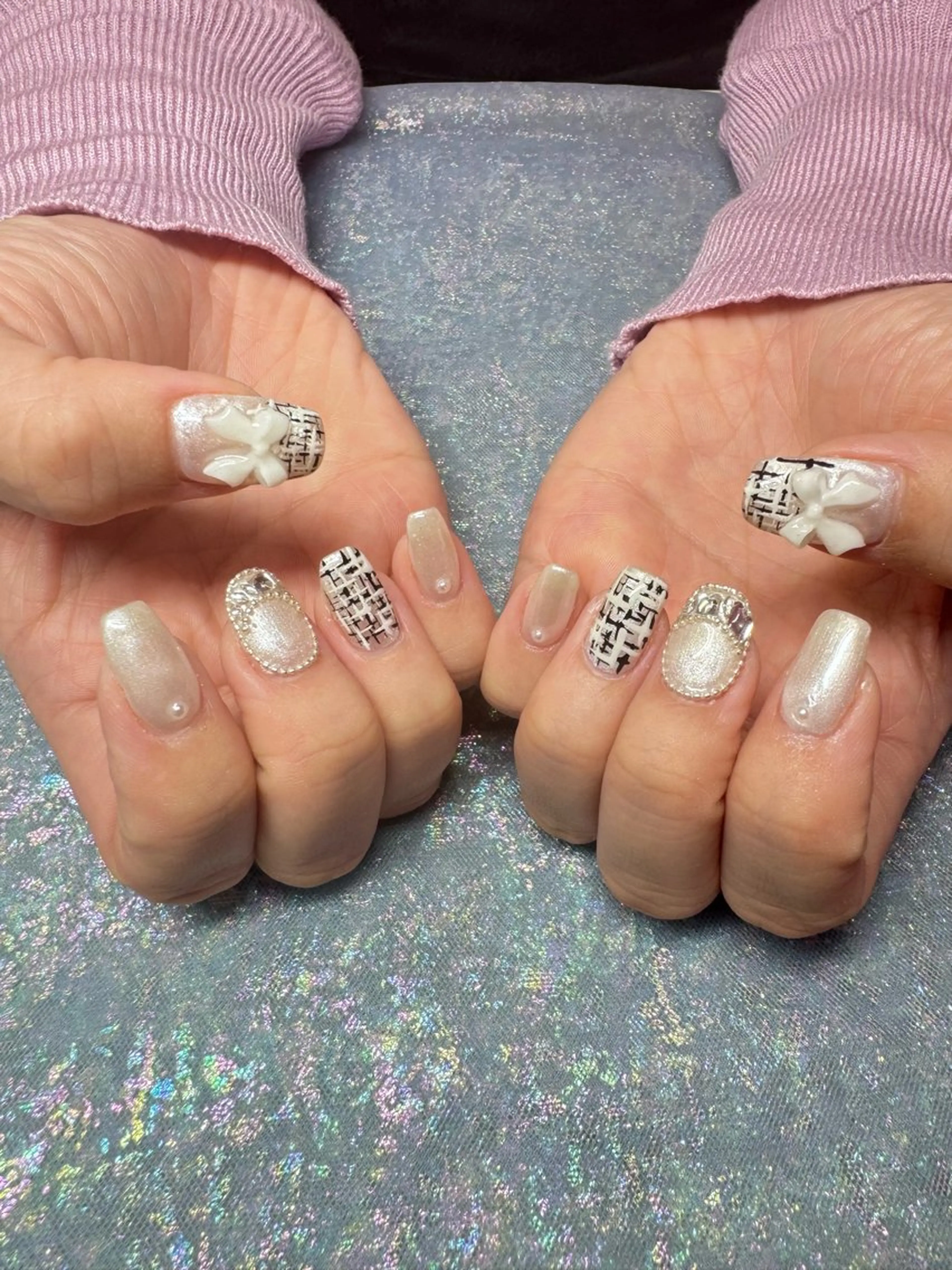 ネイル ツイードネイル ハンドネイル nail spaß所属・WAKALU .のネイルデザイン