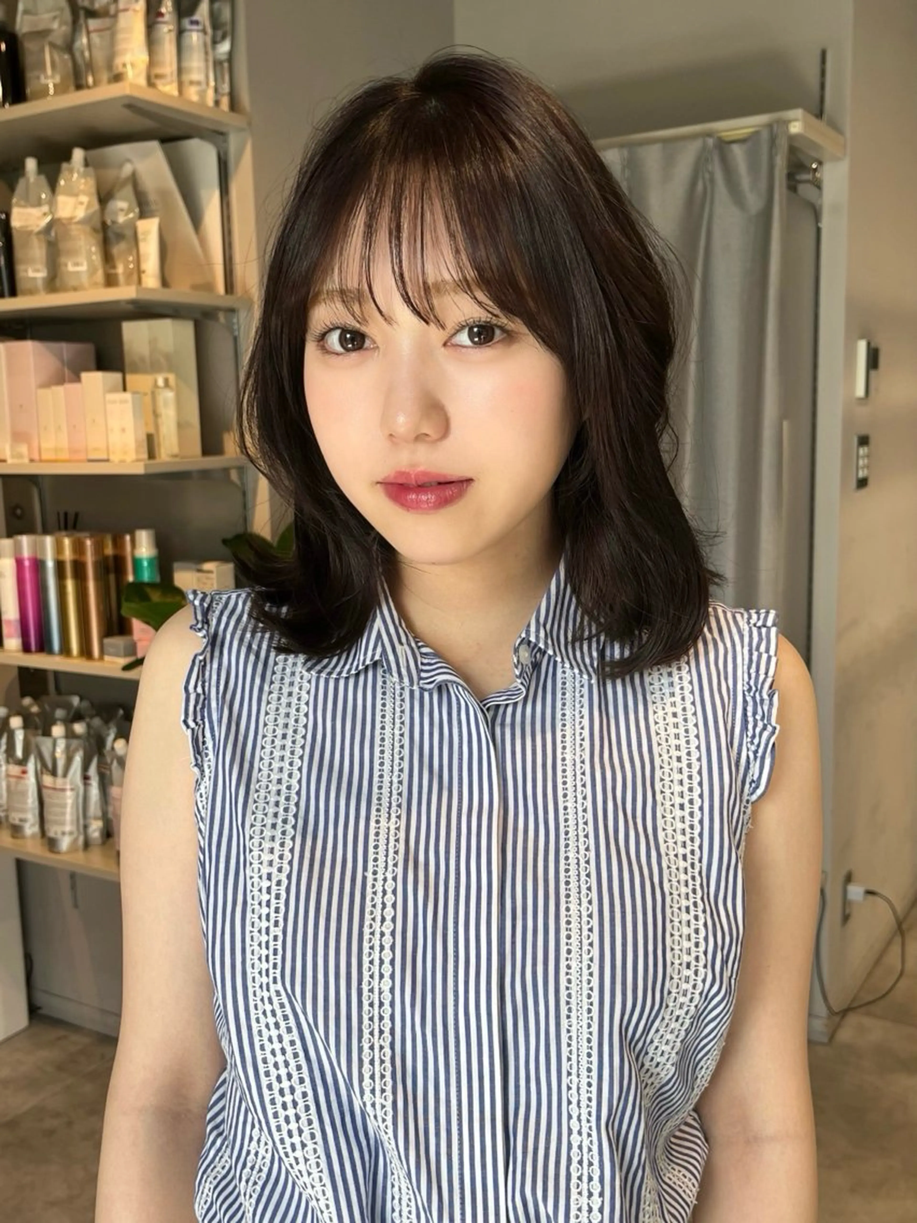 ミディアム カラー ベージュ/グレージュ 恵比寿/丸山陽平のヘアスタイル