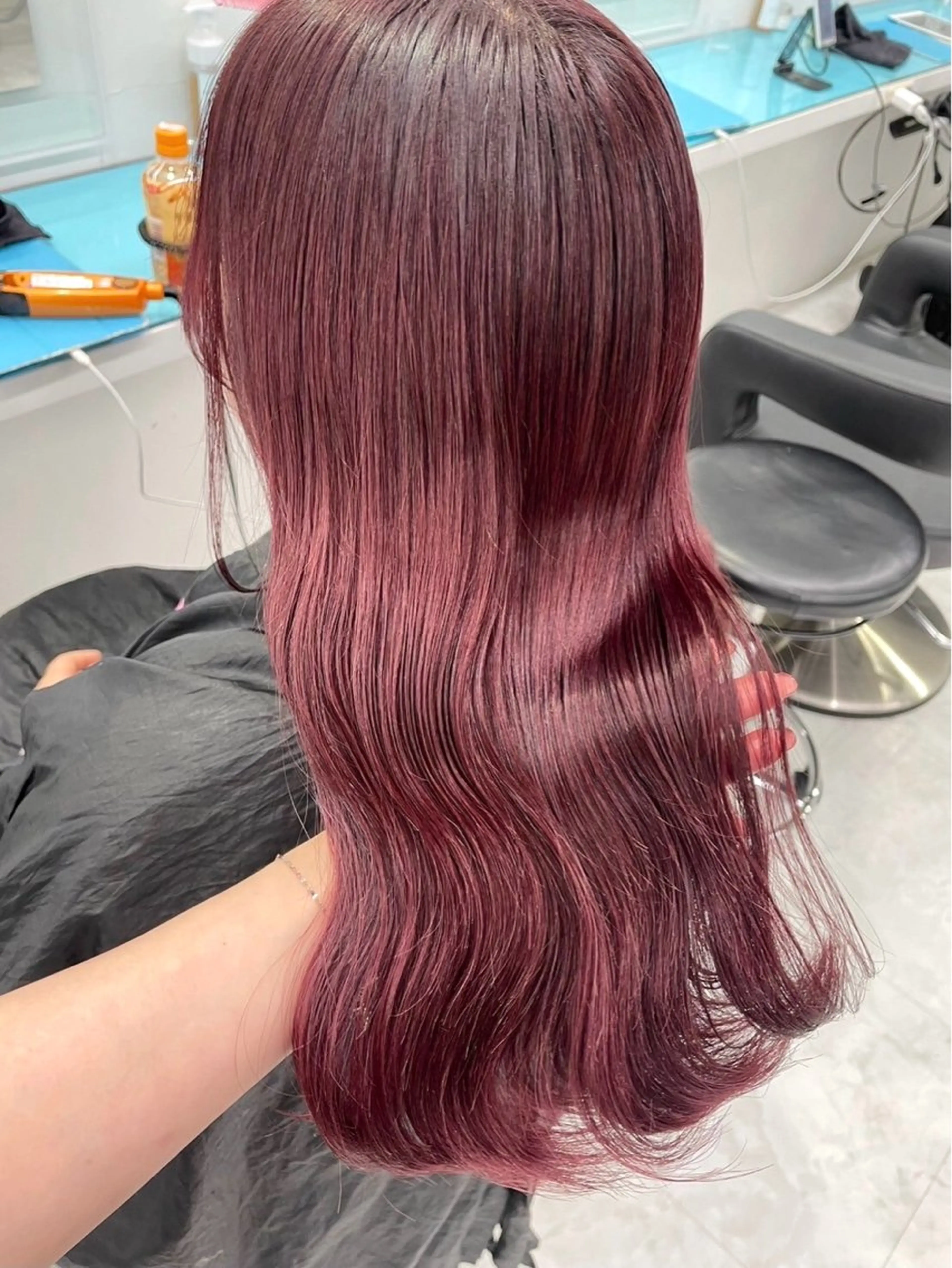 🍒今流行りの暖色カラー🍒【pink.red】ブリーチなしワンカラー＋オリジナルトリートメント🫶🏻💗 ̖́-‬の写真