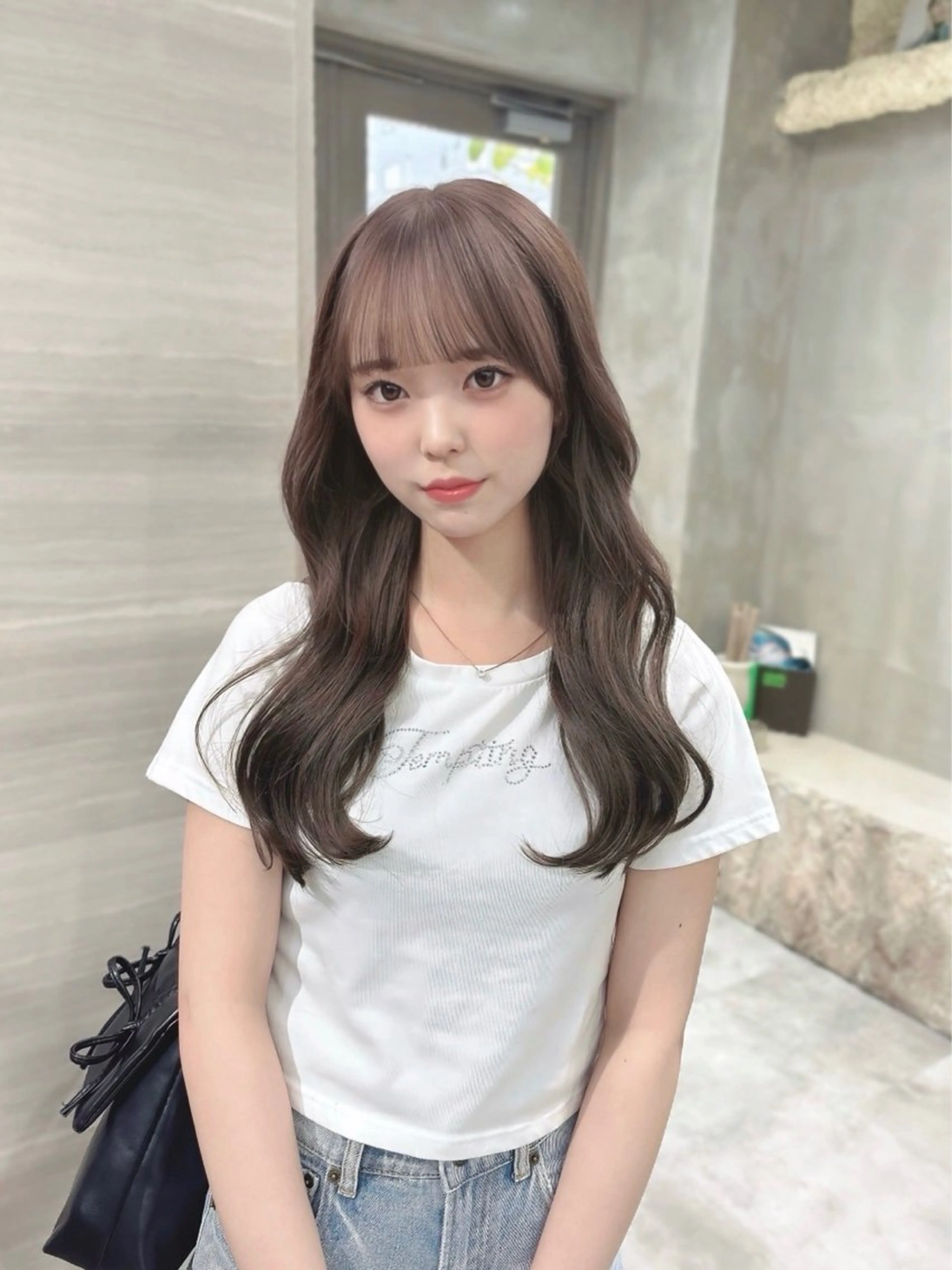 ロング カラー ヘアアレンジ ベージュカラー ブリーチ 透明感カラー ブリーチなしカラー ヘアカラー the path sora♡のヘアスタイル