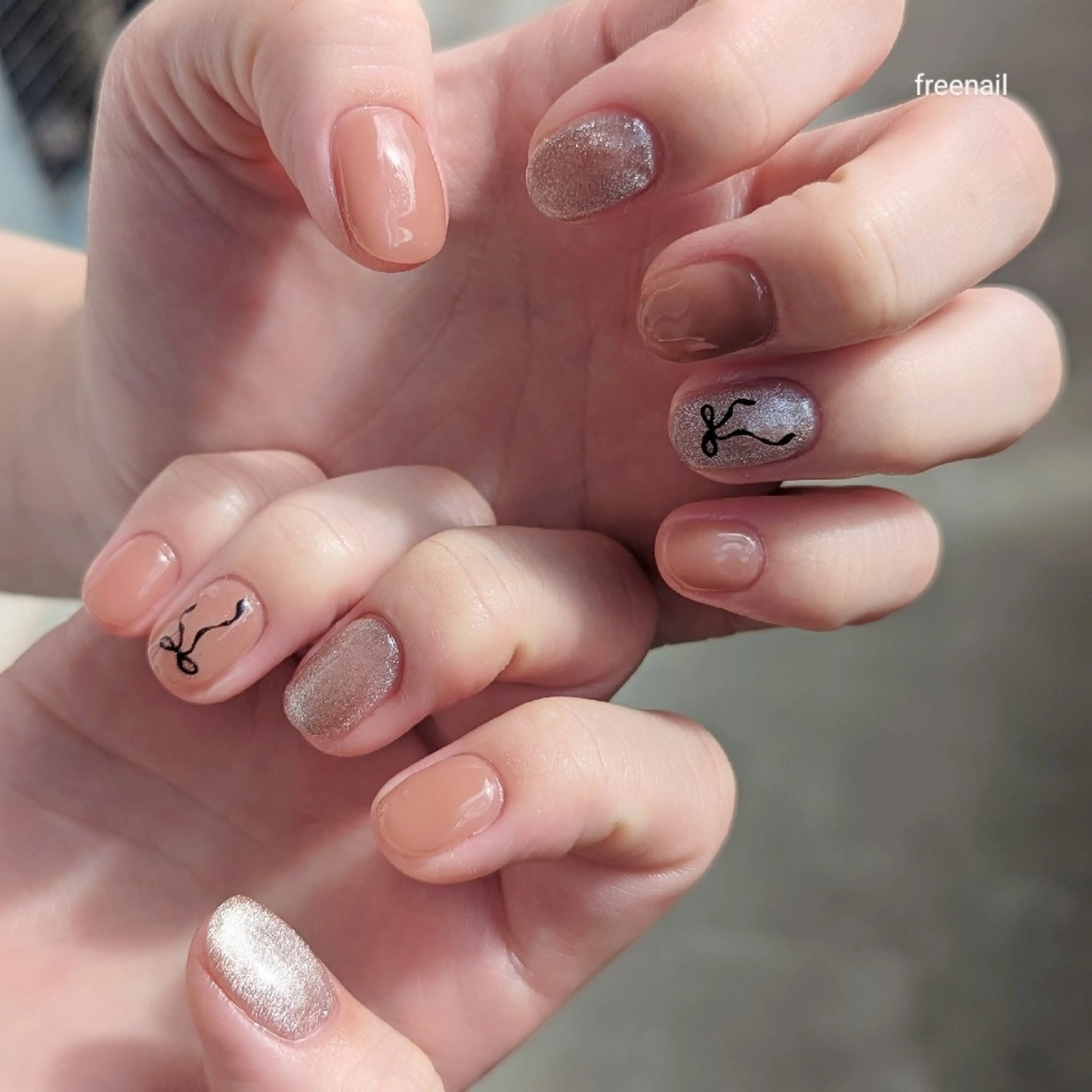 ネイル フラッシュネイル マグネットネイル ハンドネイル free nail フリーネイルのネイルデザイン
