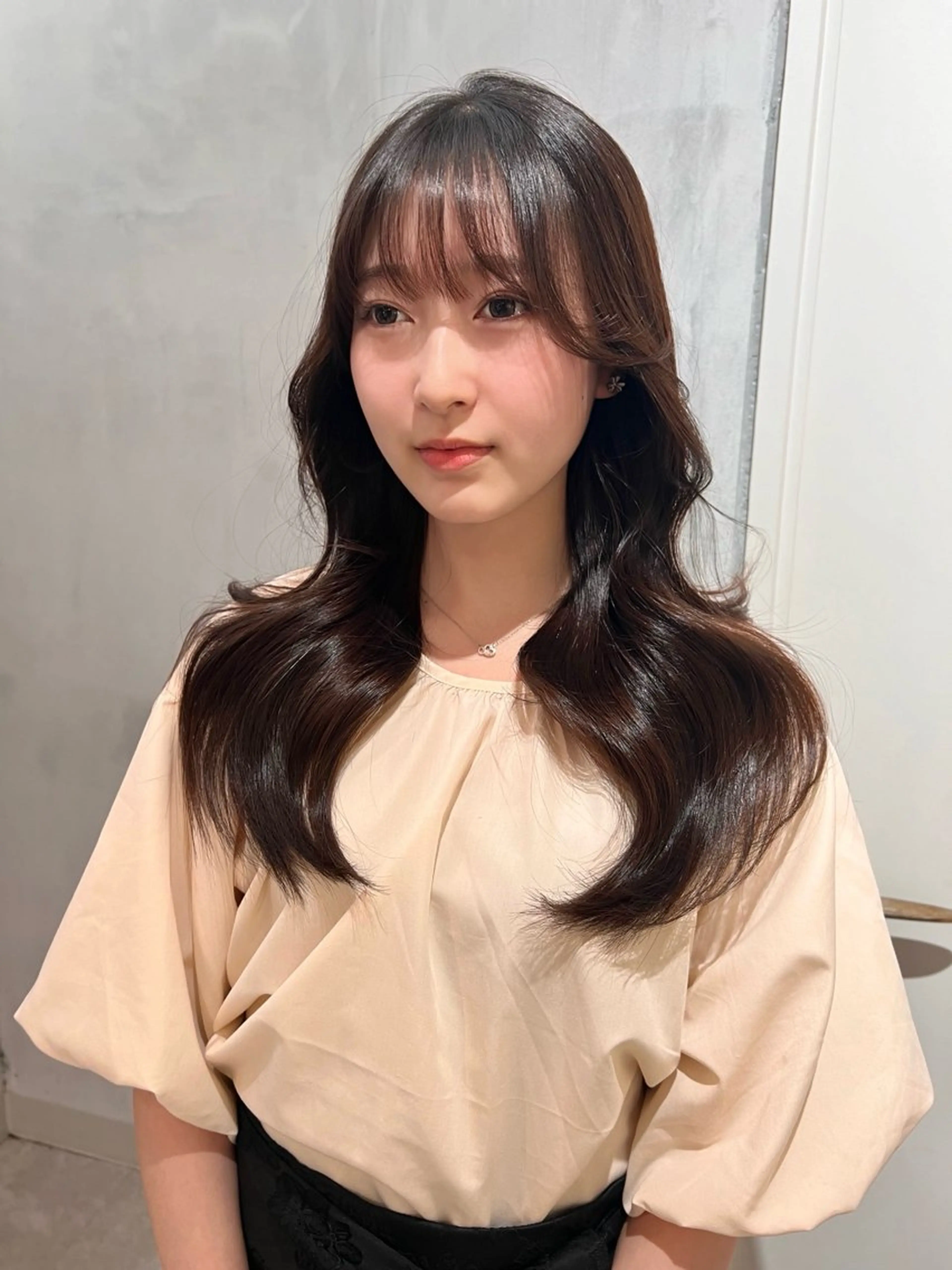 セミロング レイヤーカット 韓国レイヤー/顔周り /縮毛矯正/羽田航のヘアスタイル