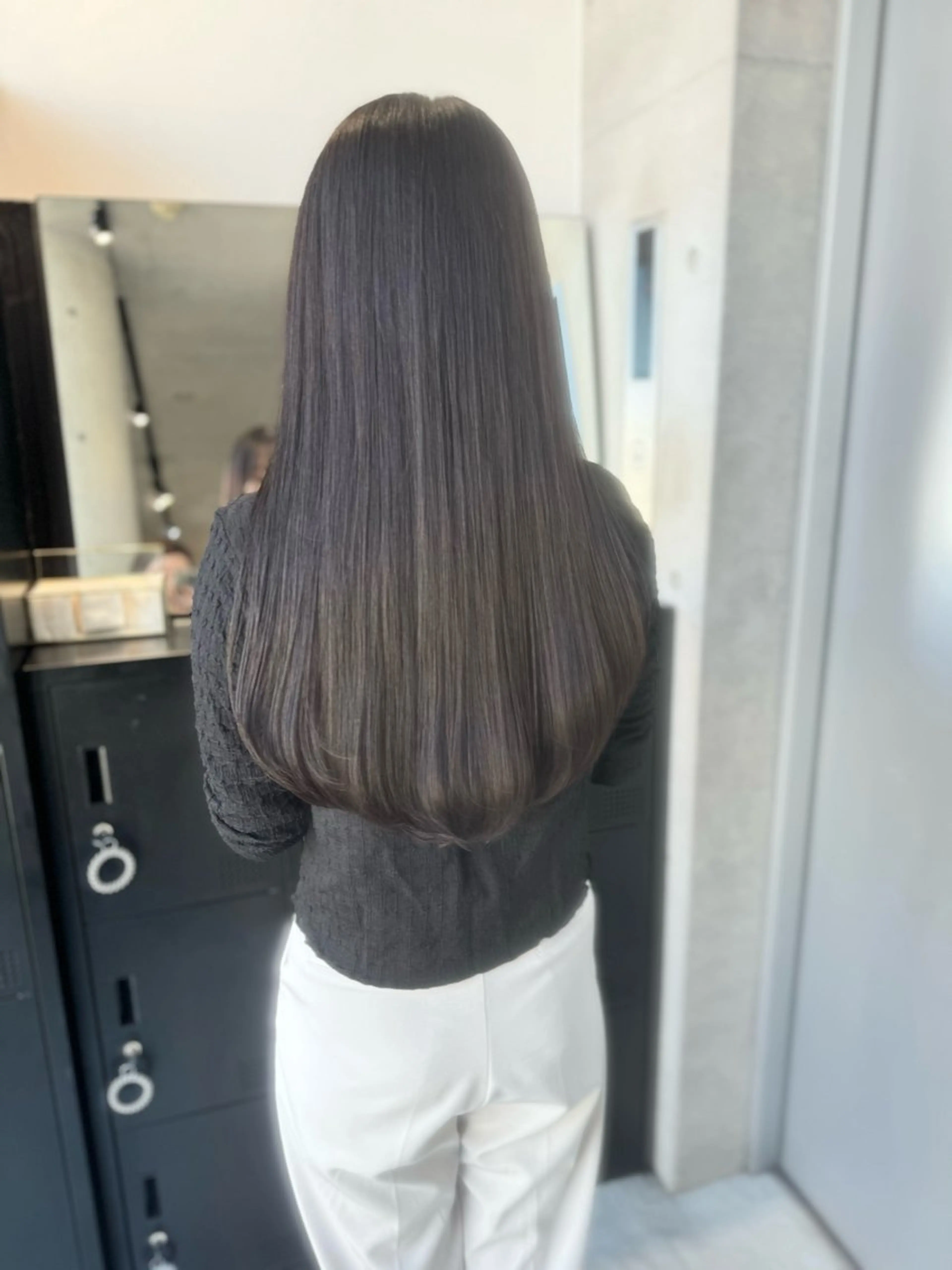 セミロング カラー パーマ ヘアアレンジ カット ヘアカラー トリートメント ヘアセット 透明感/オリーブ/ グレージュ/YUKAのヘアスタイル