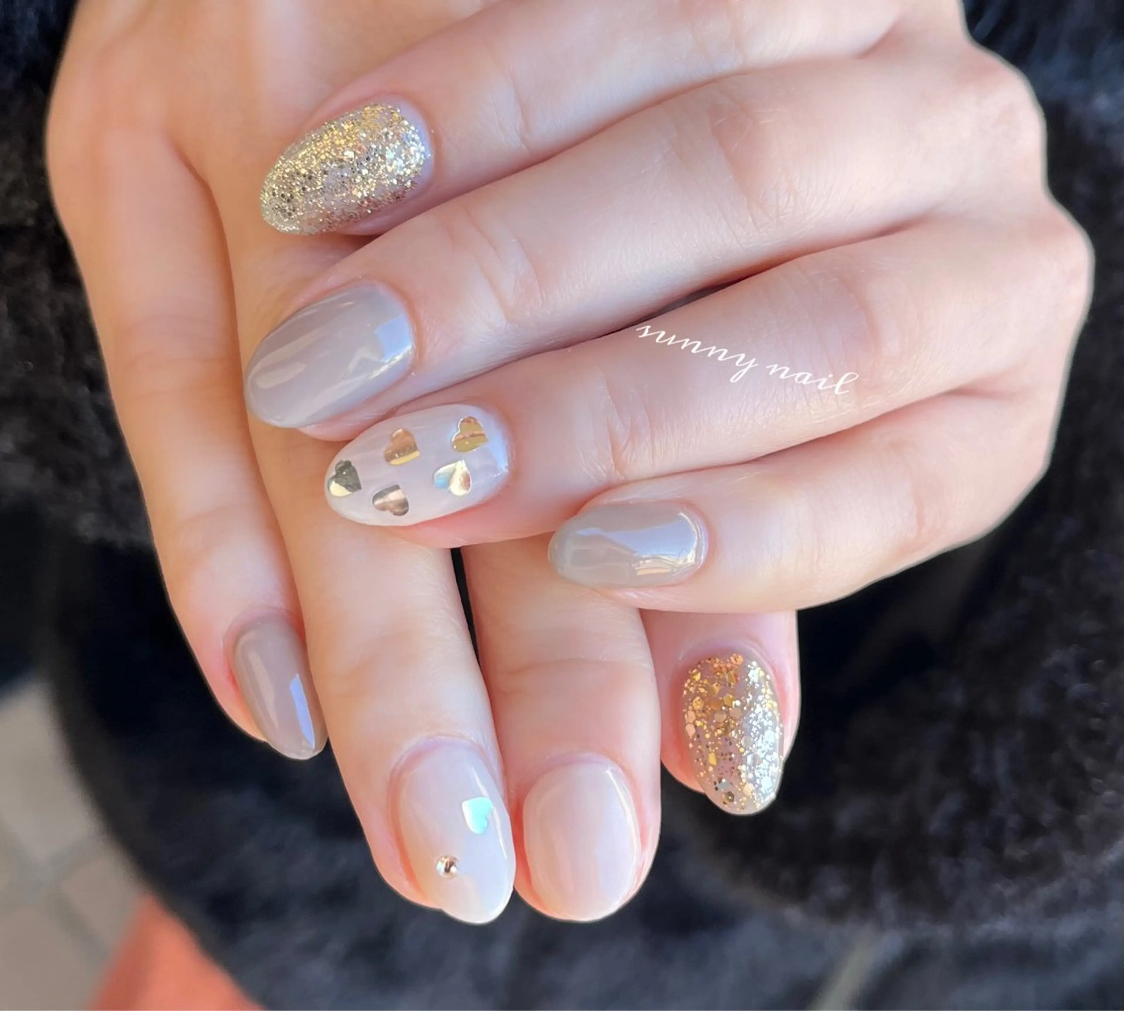 ネイル ジェルネイル ハート パラジェル バレンタイン sunny nailのネイルデザイン