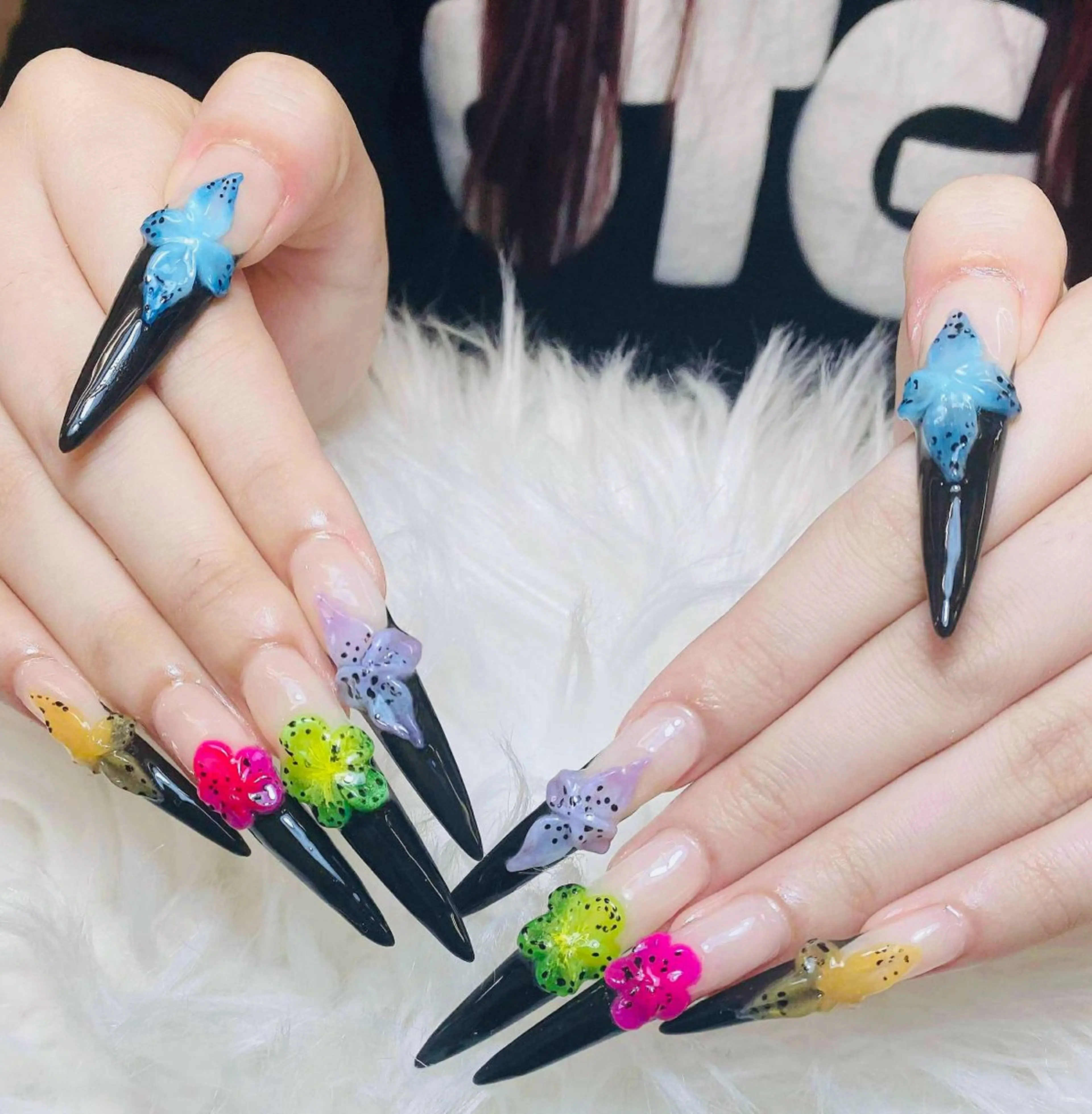 ネイル チークネイル 長さ出し フットネイル マグネットネイル 持ち込み ANH NAIL ゴテゴテ専門店💎のネイルデザイン