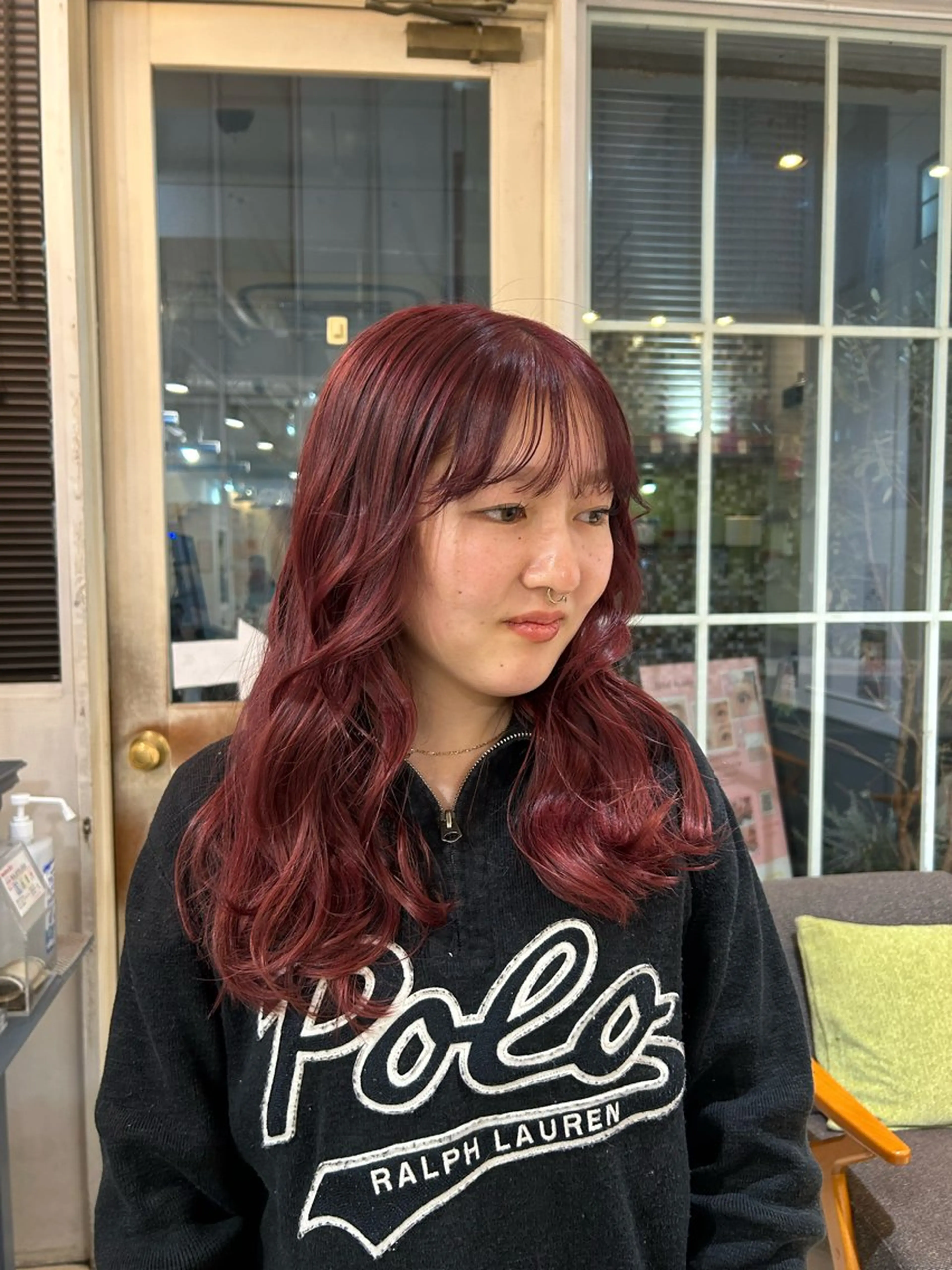カラー ブリーチ レッドカラー moeka 表参道のヘアスタイル