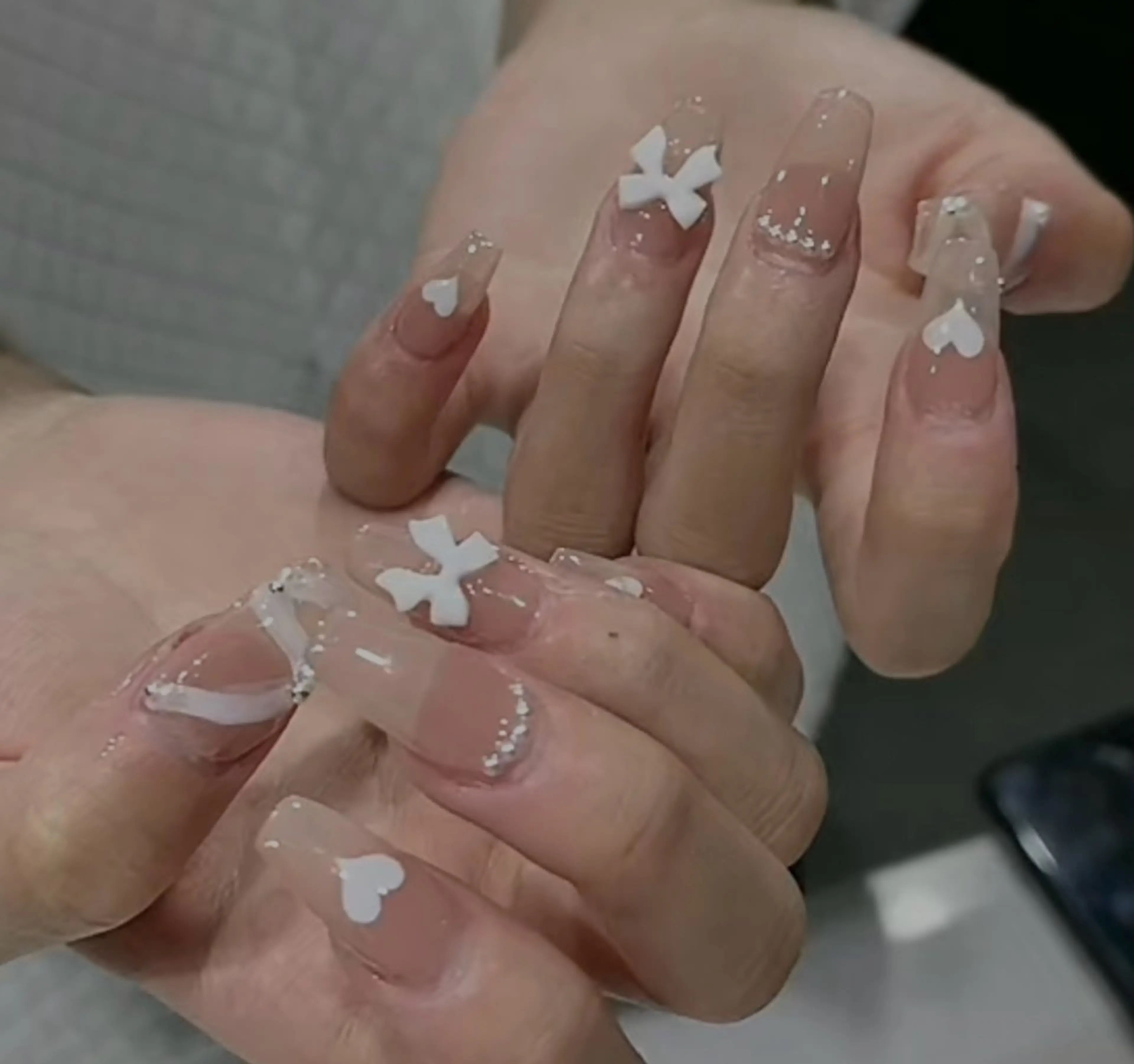 ネイル チークネイル 長さ出し フレンチネイル ガーリー 韓国ネイル sun nail池袋 モデル募集のネイルデザイン