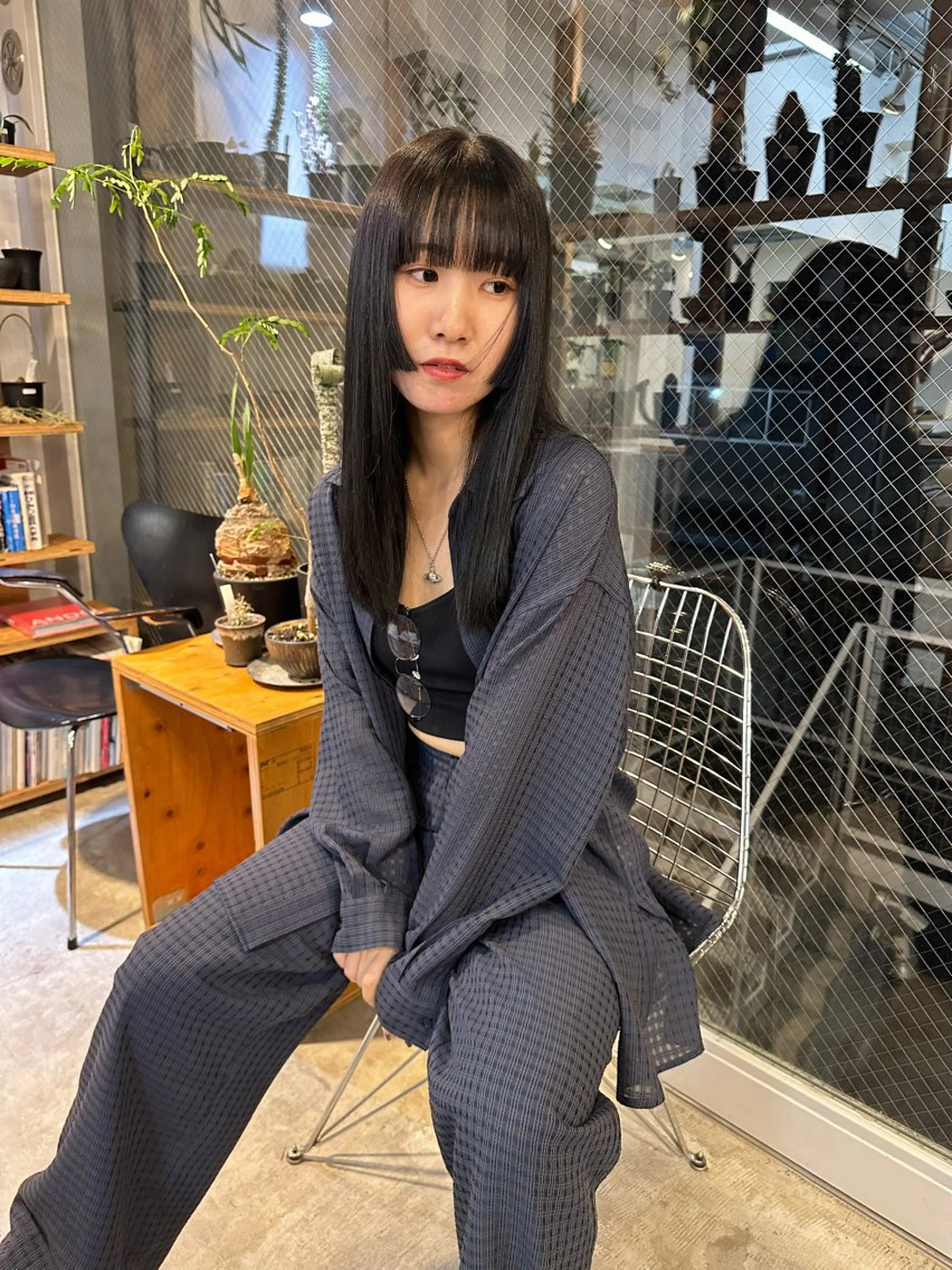 セミロング カラー コミヤ ミズホのヘアスタイル