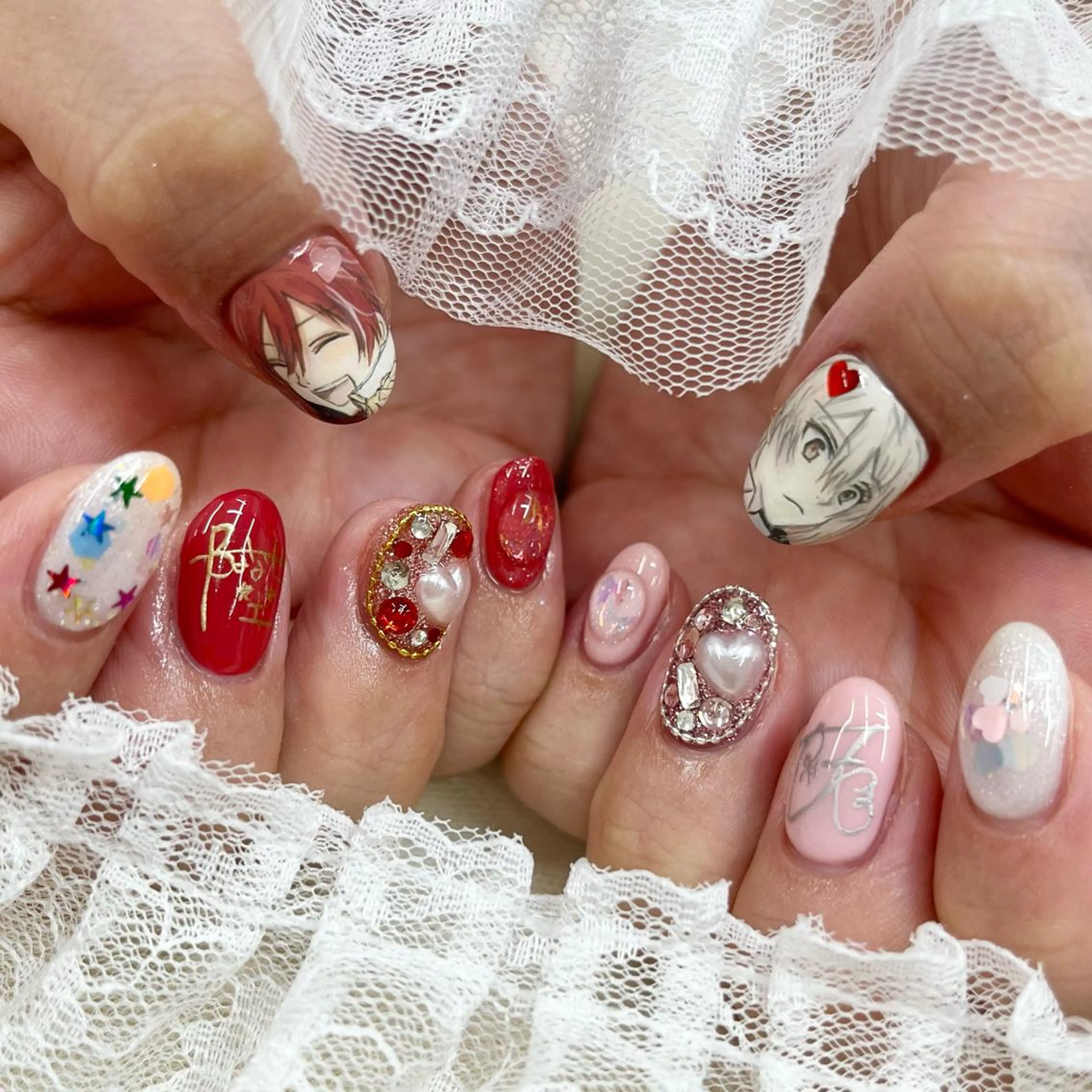 ミディアム ネイル ハンドネイル 池袋痛ネイル Nok. 渡辺のネイルデザイン