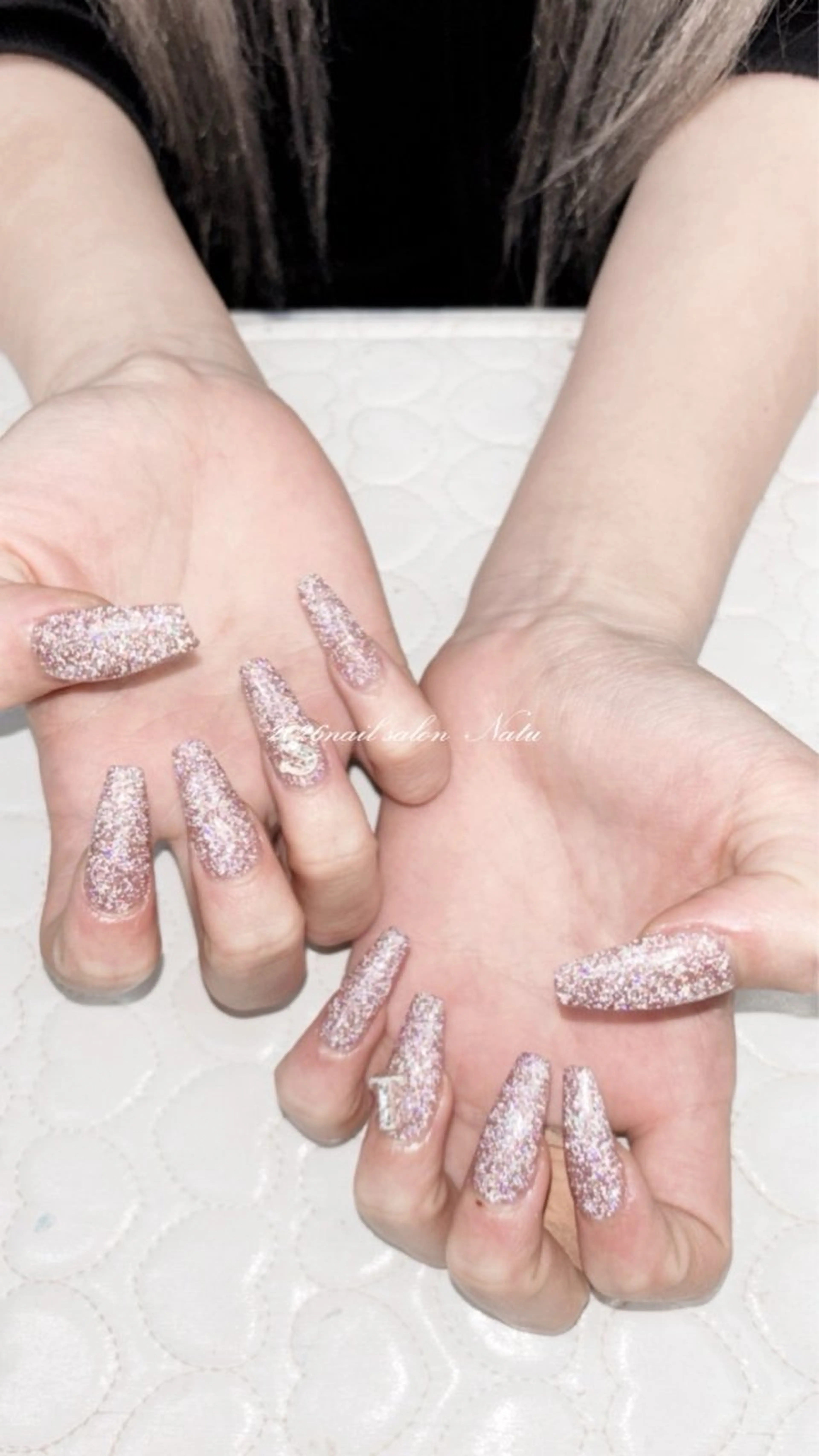 ネイル 長さ出し フラッシュネイル ロングネイル nailsalon　 Natuのネイルデザイン