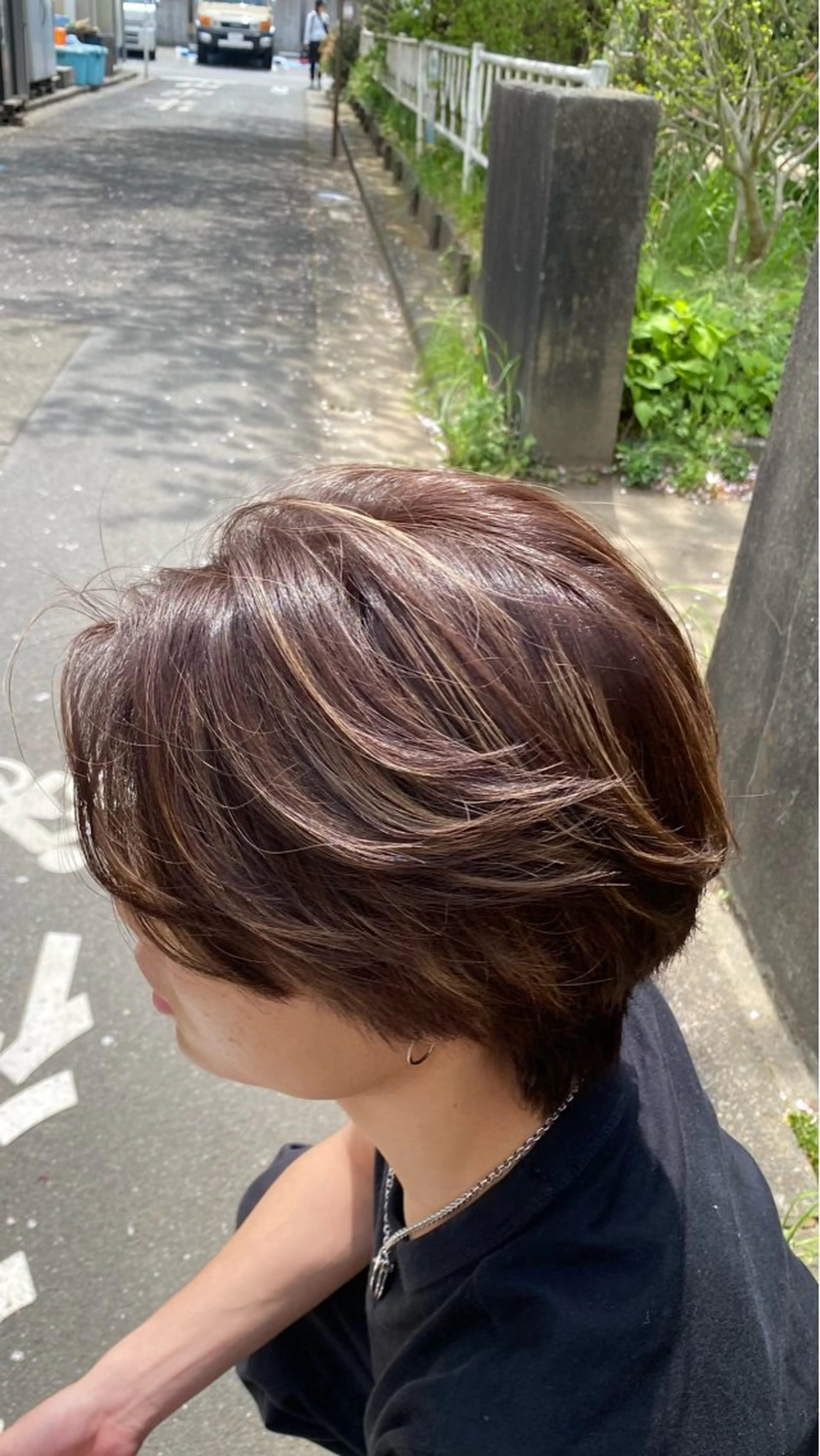 ショート カラー メッシュ ヘアカラー 飯田 雷晟のヘアスタイル