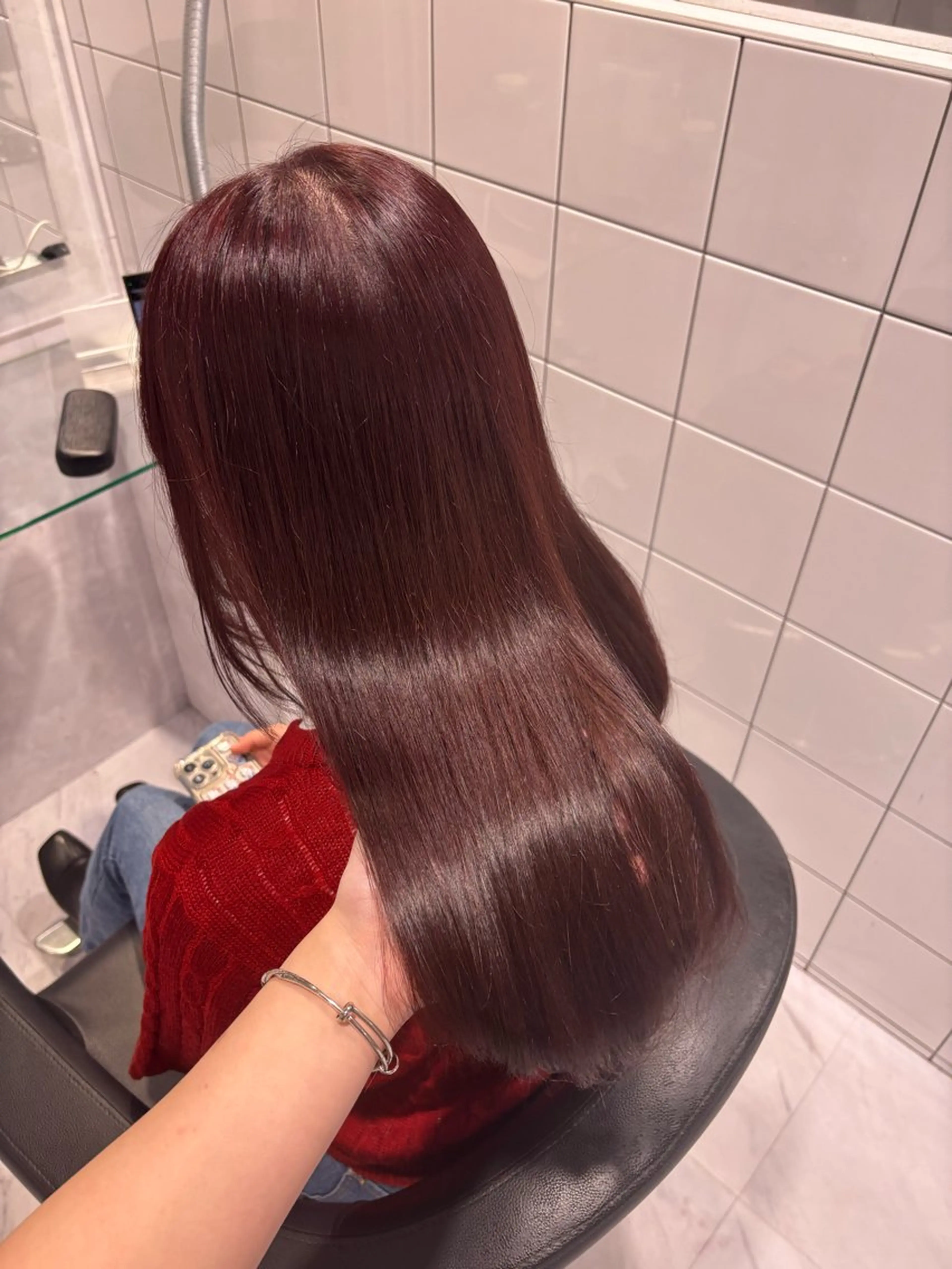 ロング カラー ヘアカラー トリートメント ヘッドスパ ヘアセット 表参道♡暗髪^ྀི 艶カラー♡アユミのヘアスタイル