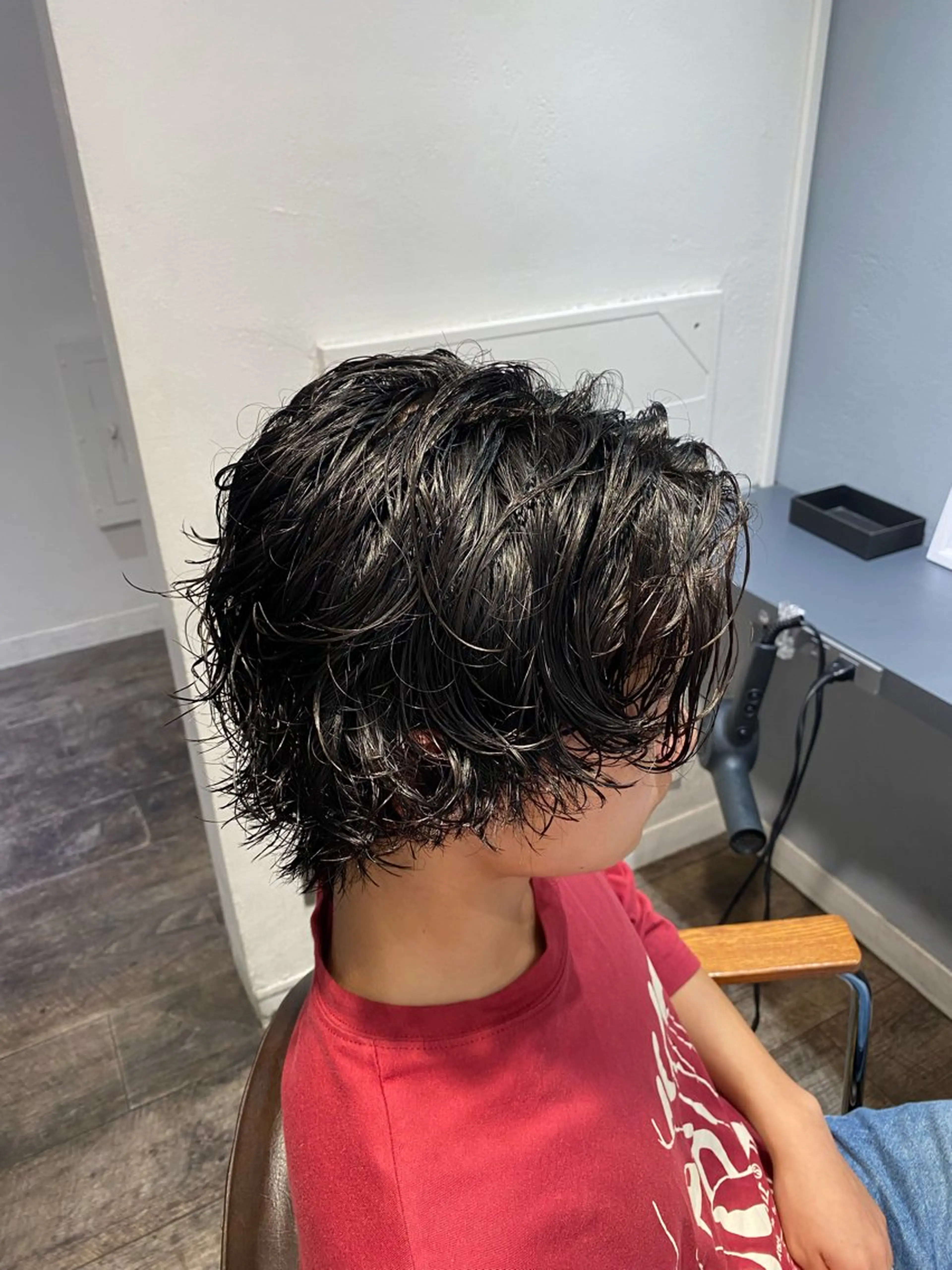 ミディアム パーマ メンズ カット パーマ 江﨑 翔のヘアスタイル