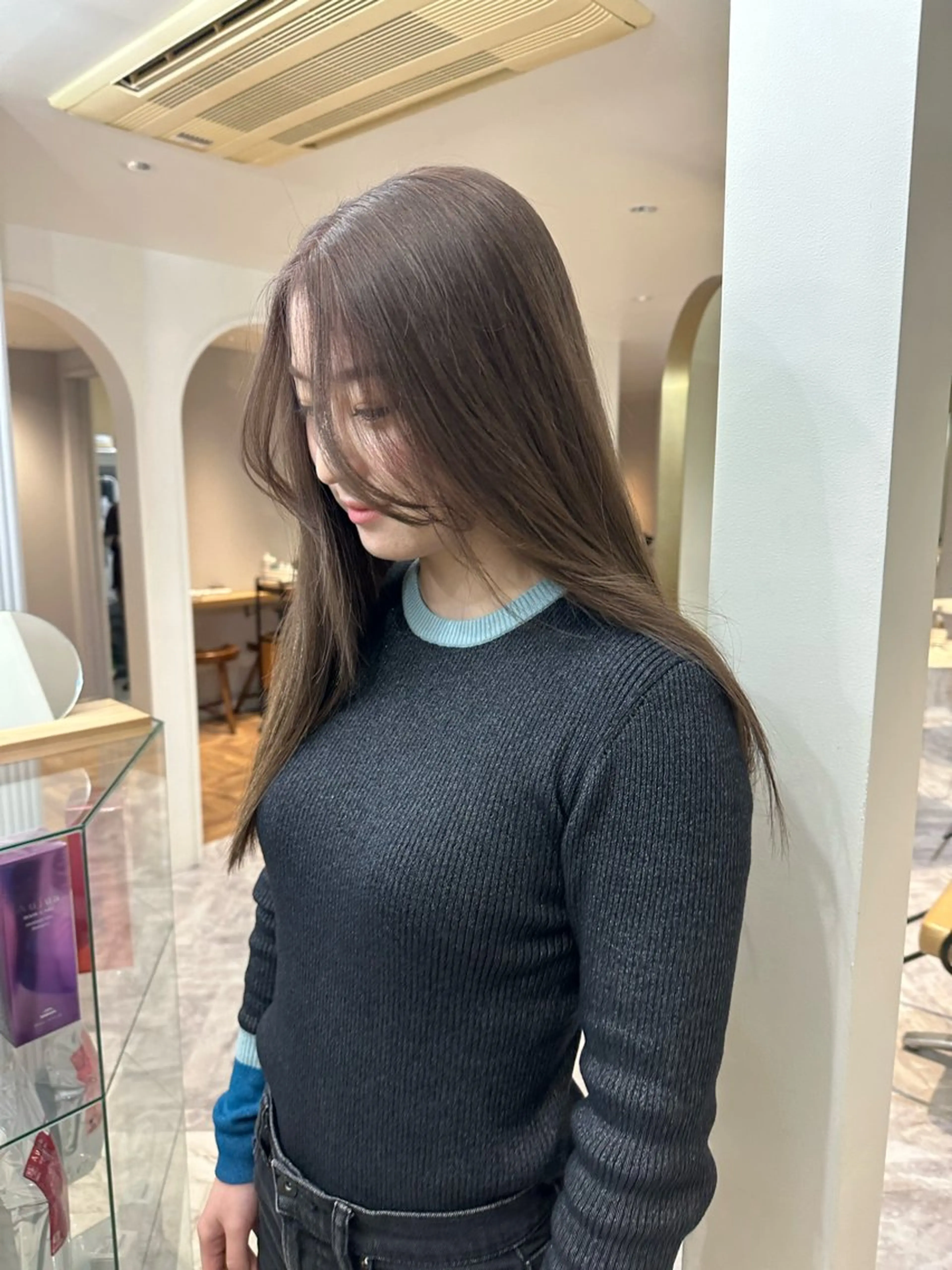 ロング カラー グレージュ REINA☁️透明感 カラー/ぷつっと♡のヘアスタイル