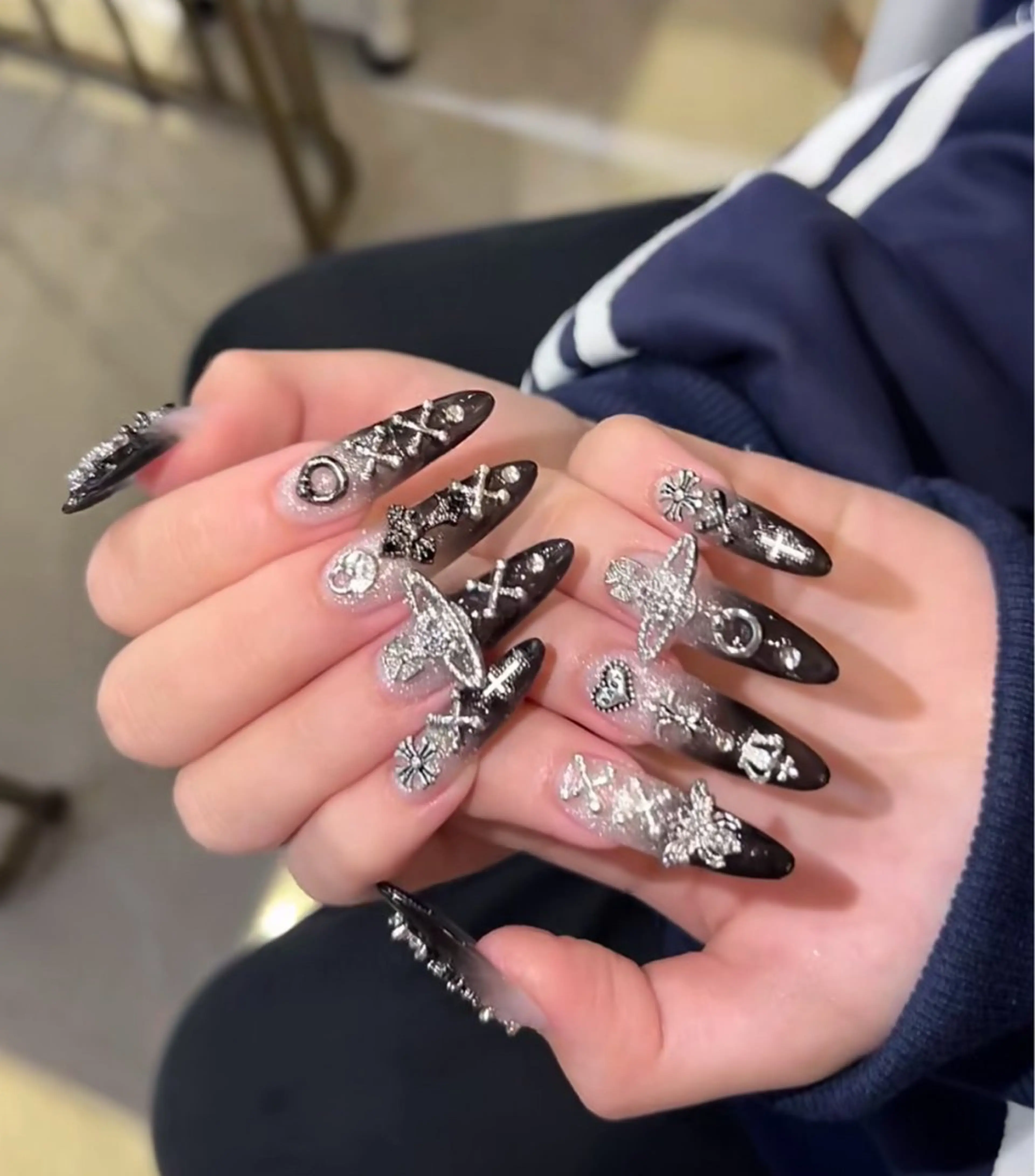 ネイル チークネイル 長さ出し フレンチネイル ガーリー 韓国ネイル Sun Nail 池袋のネイルデザイン