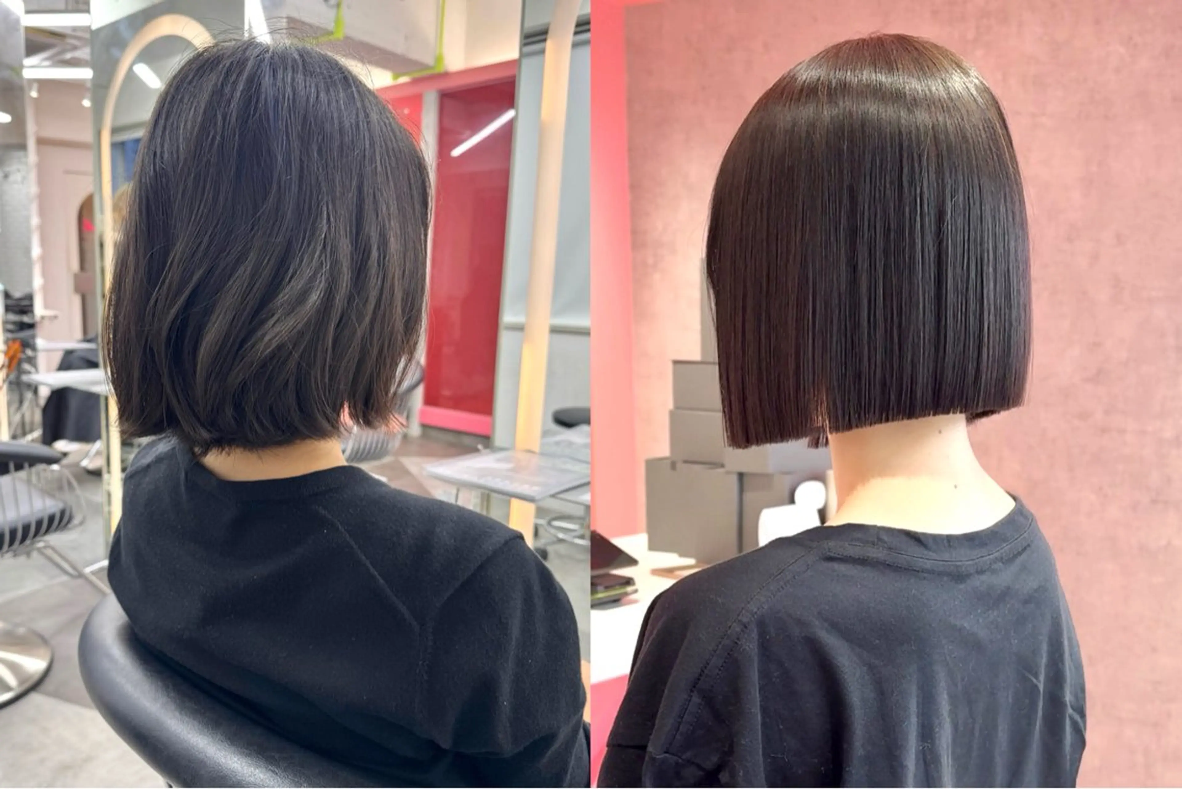 ショート カット 縮毛矯正 トリートメント 莉乃/縮毛矯正/髪質 改善/艶カラーのヘアスタイル